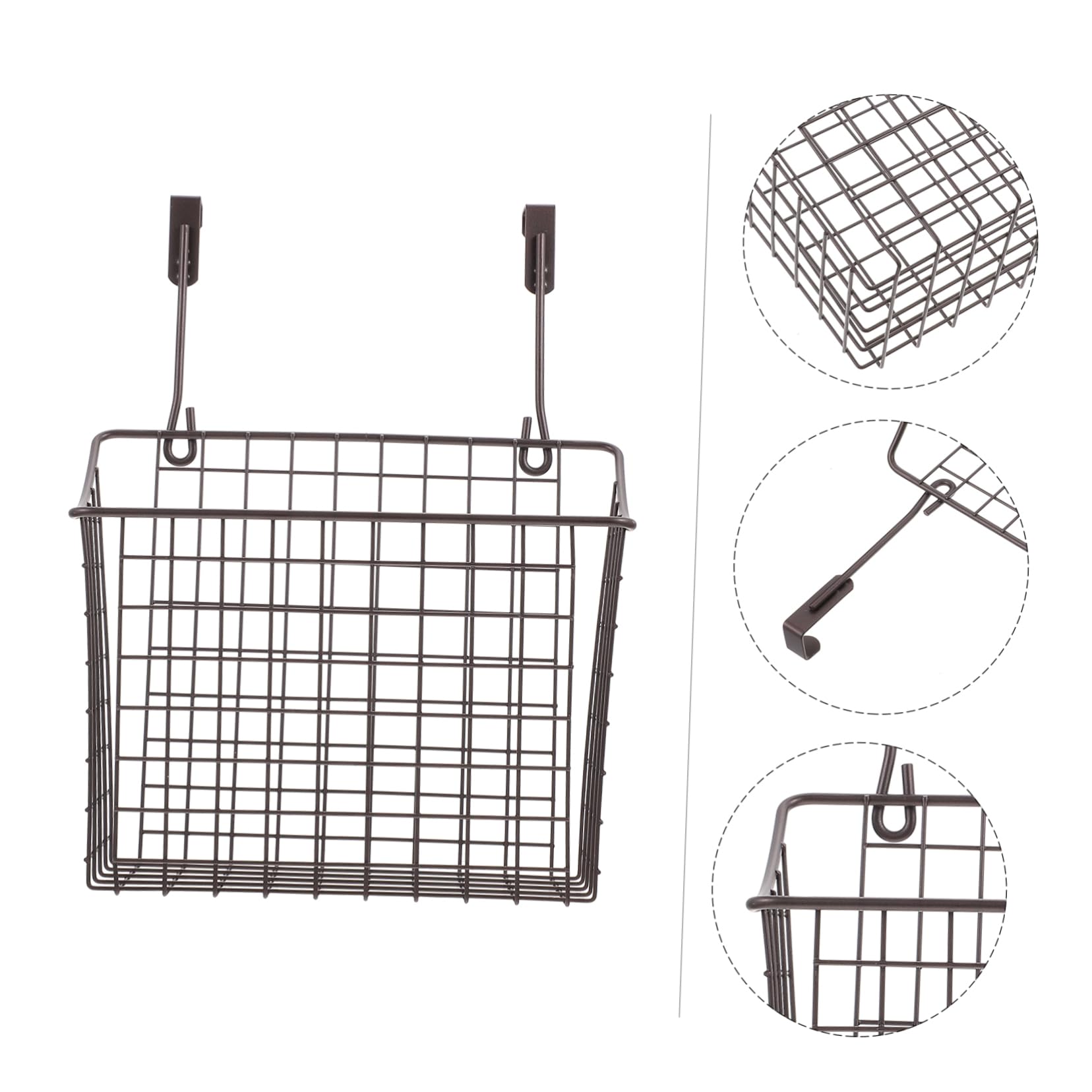 1pc Iron Wire Hanging Basket for Kitchen - Cabinet Door Storage Organizer for Food, Vegetables & Spices | Space-Saving Home Organization Solution for Pantry, Cupboard & Small Spaces