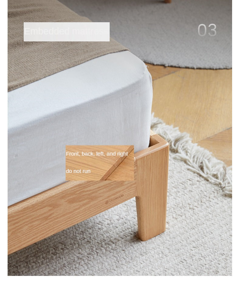 Solid Oak Wood Grille Bed - Small Soft Bed Frame for Cozy Bedrooms | Perfect for Kids Rooms, Guest Rooms & Small Spaces