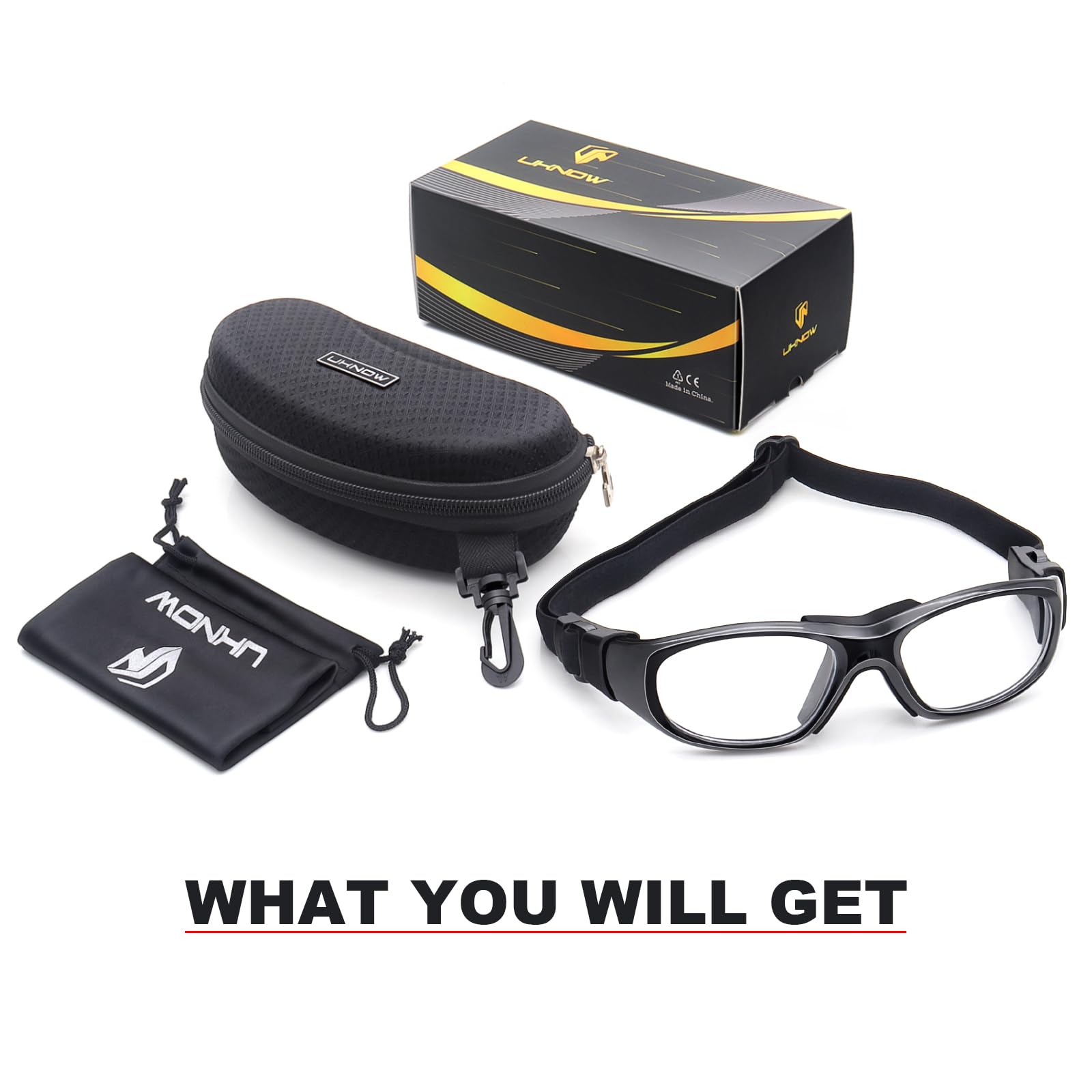 UKNOW Sports Goggles - Anti Fog Protective Eyewear with UV Protection for Basketball, Racquetball, Pickleball - Perfect for Indoor & Outdoor Sports Activities
