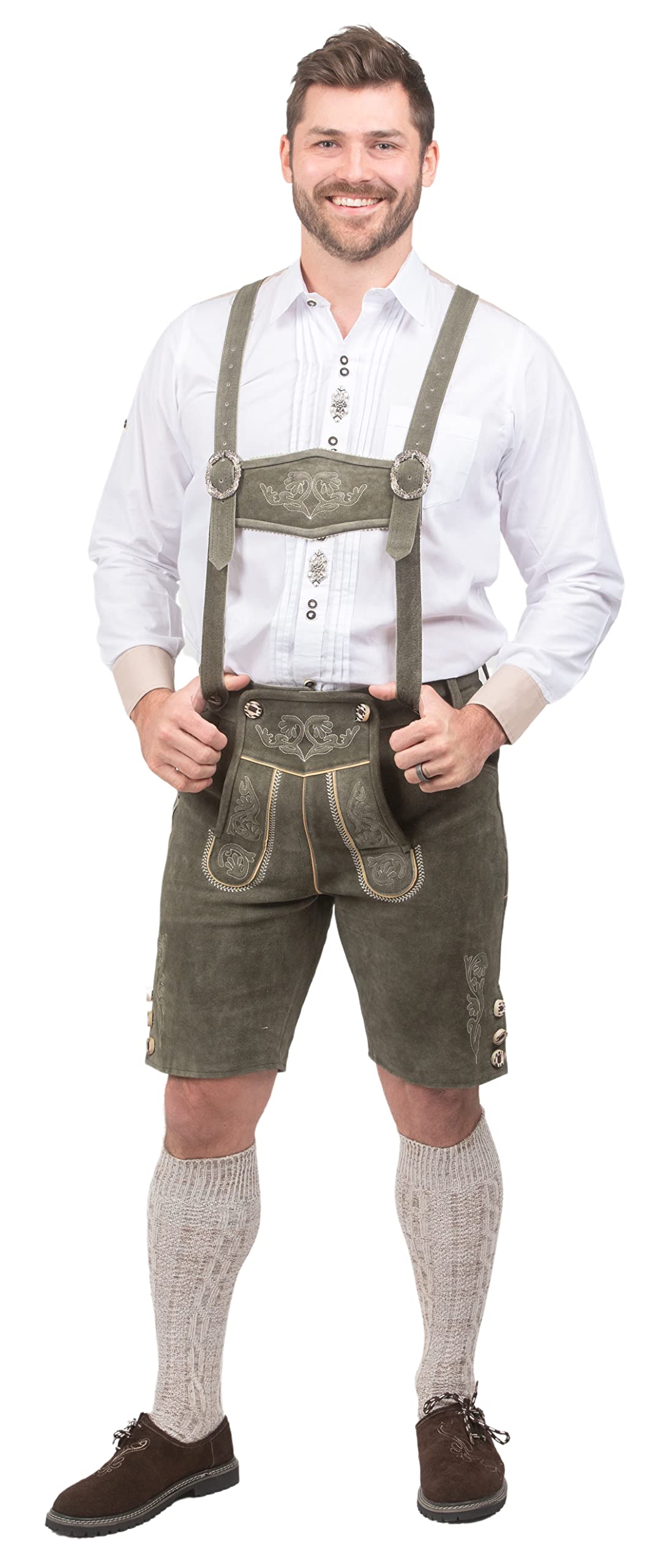 Authentic German Dirndl & Lederhosen Set - Bavarian Oktoberfest Costume for Men & Women | Traditional Leather Shorts & Dress for Beer Festival, Halloween, and Cultural Events
