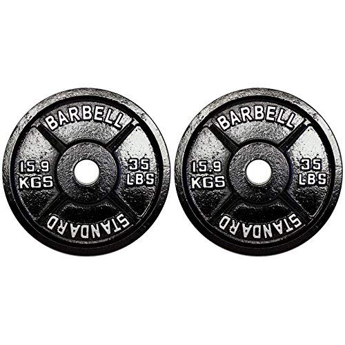 Ader 72-Inch Olympic Weightlifting Bar with 70lb Black Bumper Plates - Includes Free Barbell Pad for Home Gym, CrossFit & Strength Training