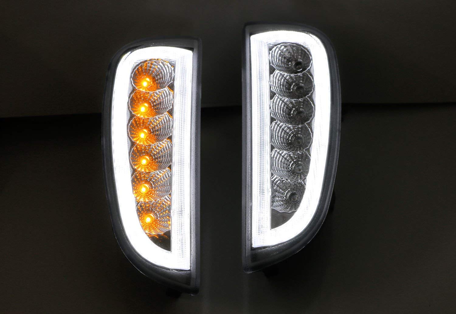 iJDMTOY Clear Lens LED Daytime Running Lights Assembly with Turn Signal Lamps - Compatible with 2007-2010 Porsche Cayenne | OEM Fit DRL LED Lights | Perfect for Night Driving & Enhanced Safety