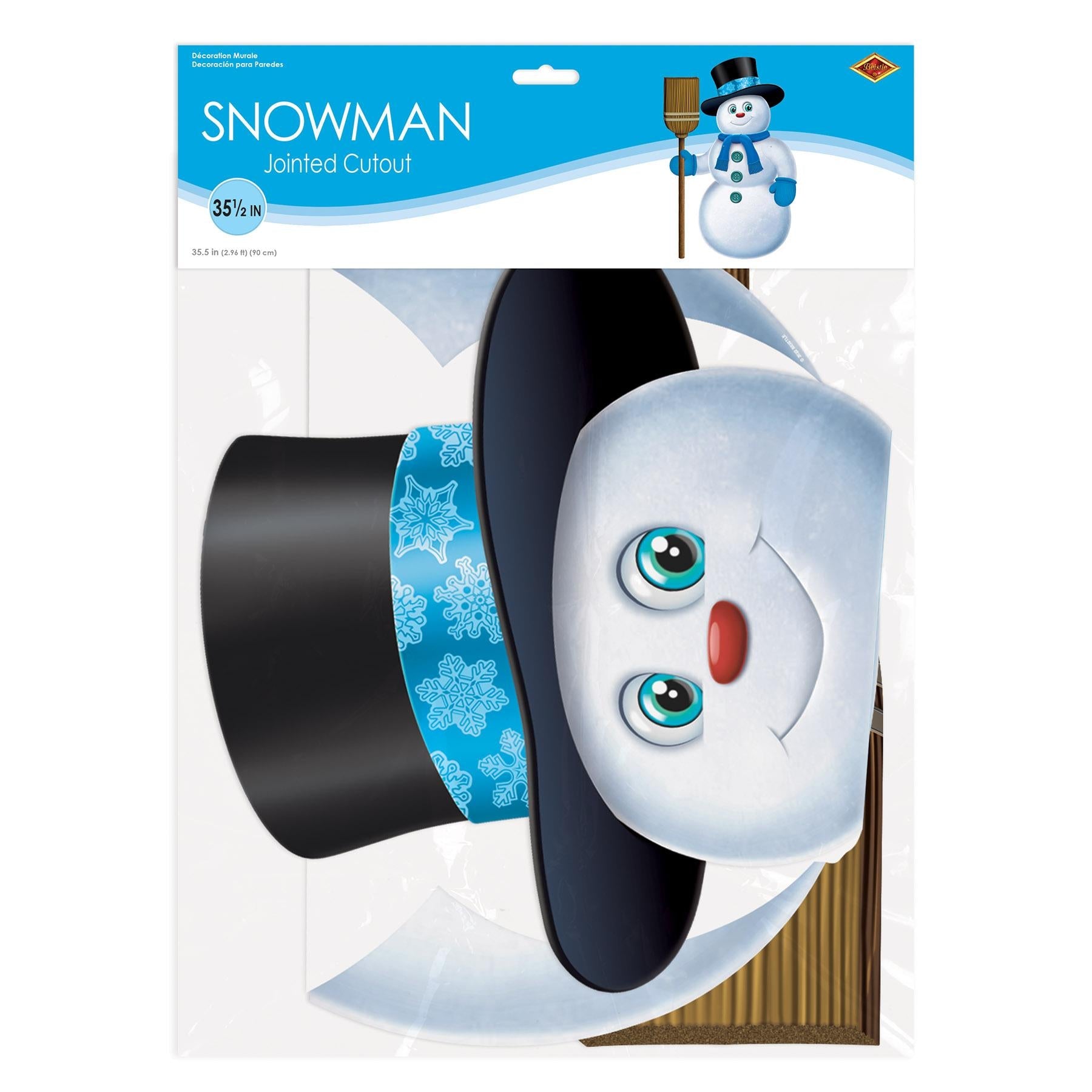 12 Pack Beistle Christmas Jointed Snowman Decorations - Fun Holiday Party Decor for Home, Office & Festive Gatherings