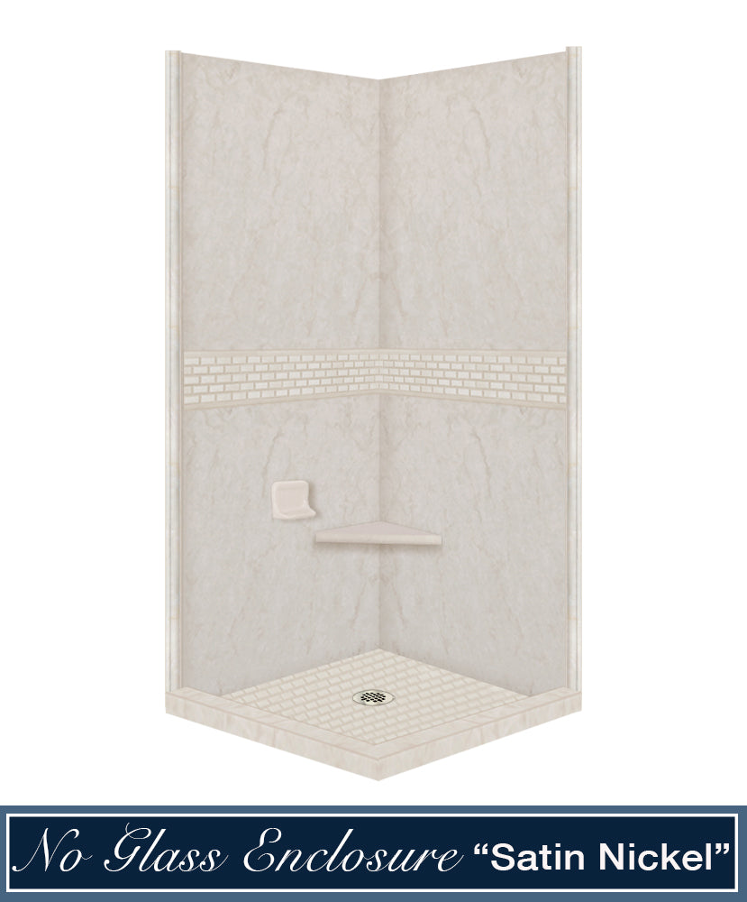Rafe Marble Classic Corner Shower Enclosure Kit - Frameless Glass Shower Door for Bathroom, Waterproof & Durable Shower Stall for Home Spa Experience