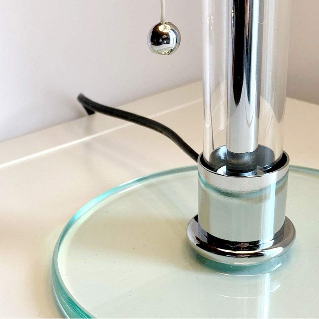 Bauhaus Style Modern Table Lamp - White Glass Shade Desk Light for Bedroom, Living Room & Office Decor (18x38cm) | Minimalist Nightstand Lamp for Reading & Ambient Lighting