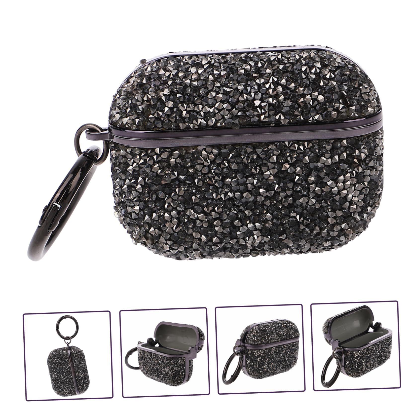 Veemoon Durable Rhinestone Earphone Case - Protective Cover for Wireless Earbuds with Stylish Crystal Design | Perfect for AirPods, Galaxy Buds & More | Gym, Travel & Daily Use Accessory