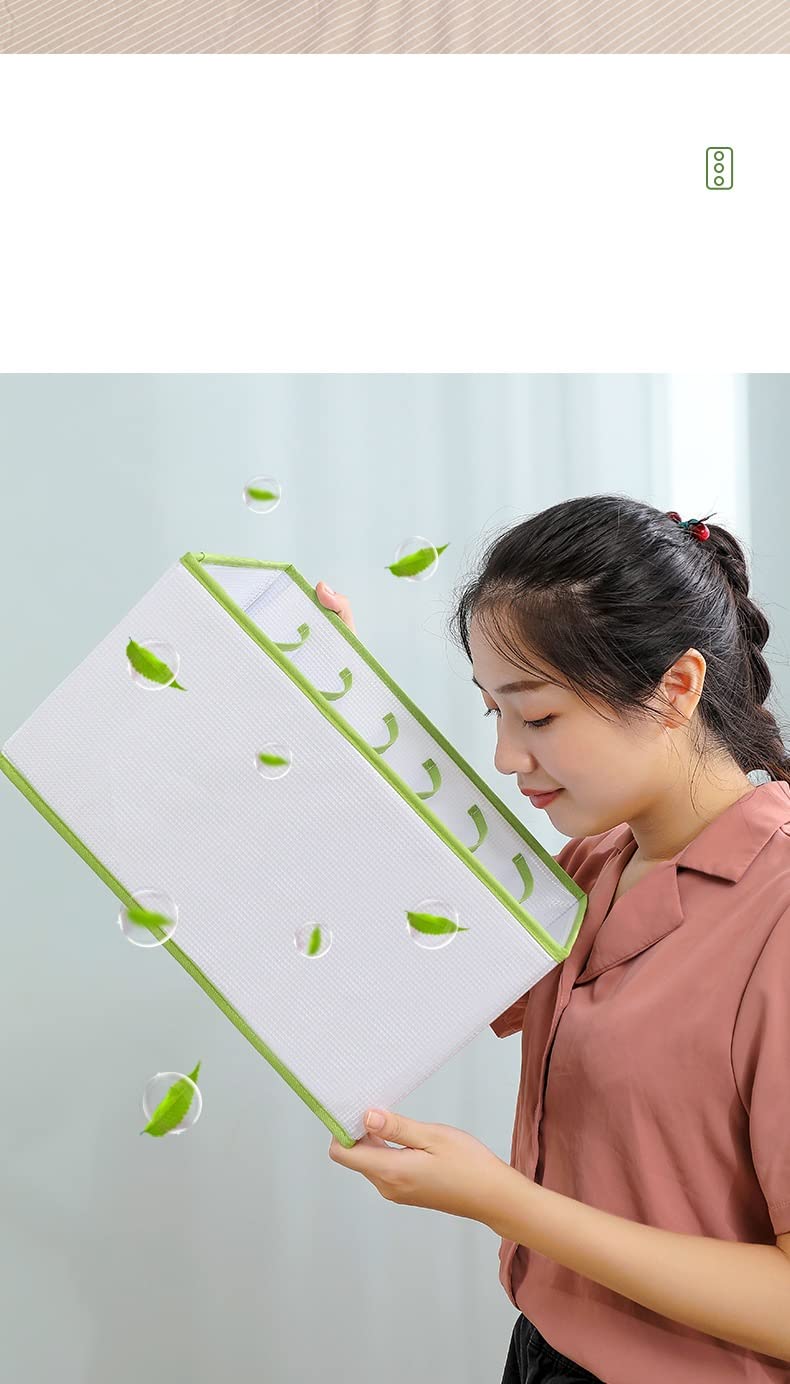Washable Closet Organizer with 7 Grids - Large 9 & 12 Compartment Wardrobe Storage Bags (2 Pack, Green) - Perfect for Bedroom, Closet & Travel Organization