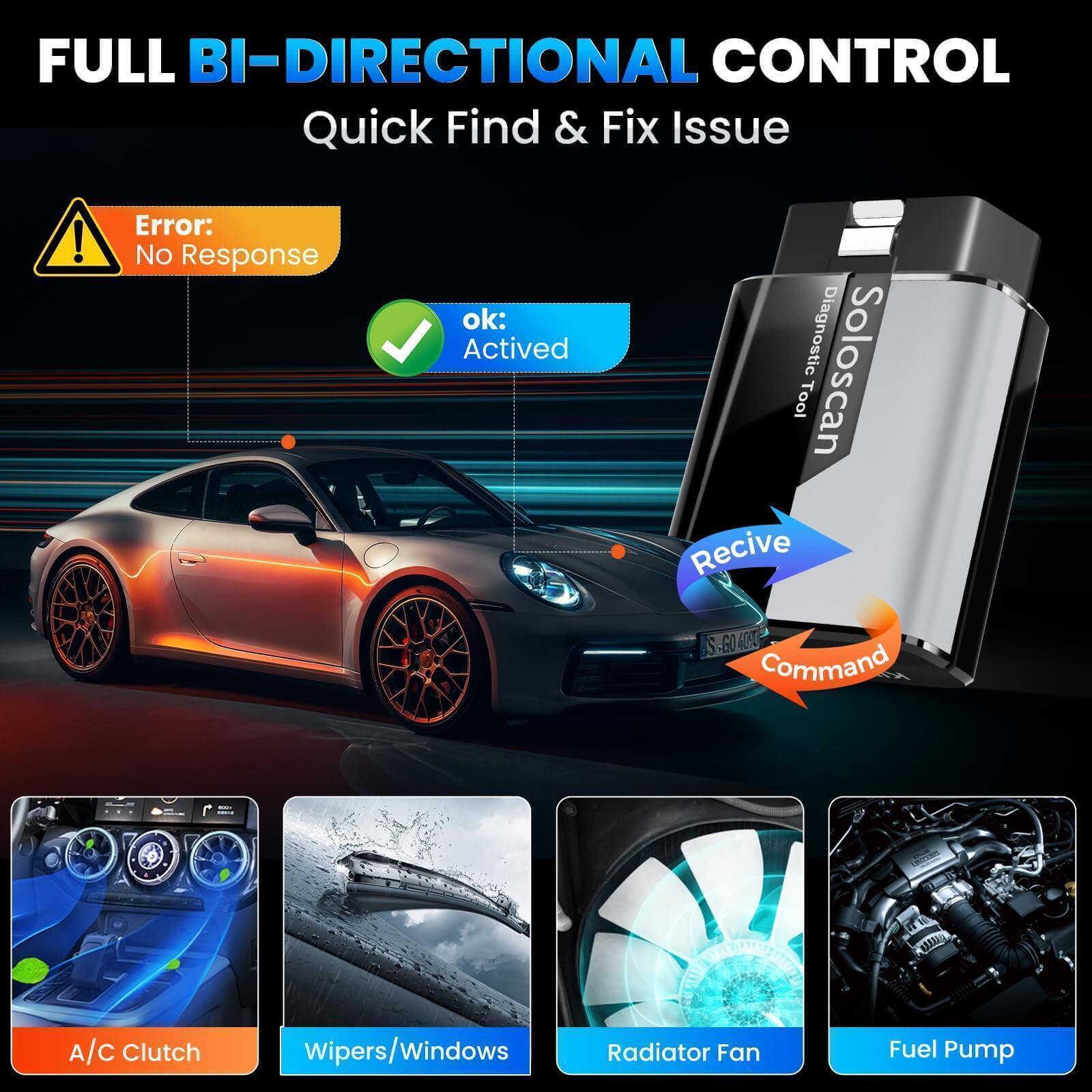 KINGBOLEN SOLOSCAN OBD2 Bluetooth Scanner for BMW & Rolls Royce - Lifetime Free Updates, Bi-Directional Control, ECU Coding & Full System Diagnostics | Car Diagnostic Tool for Mechanics & DIY Enthusiasts