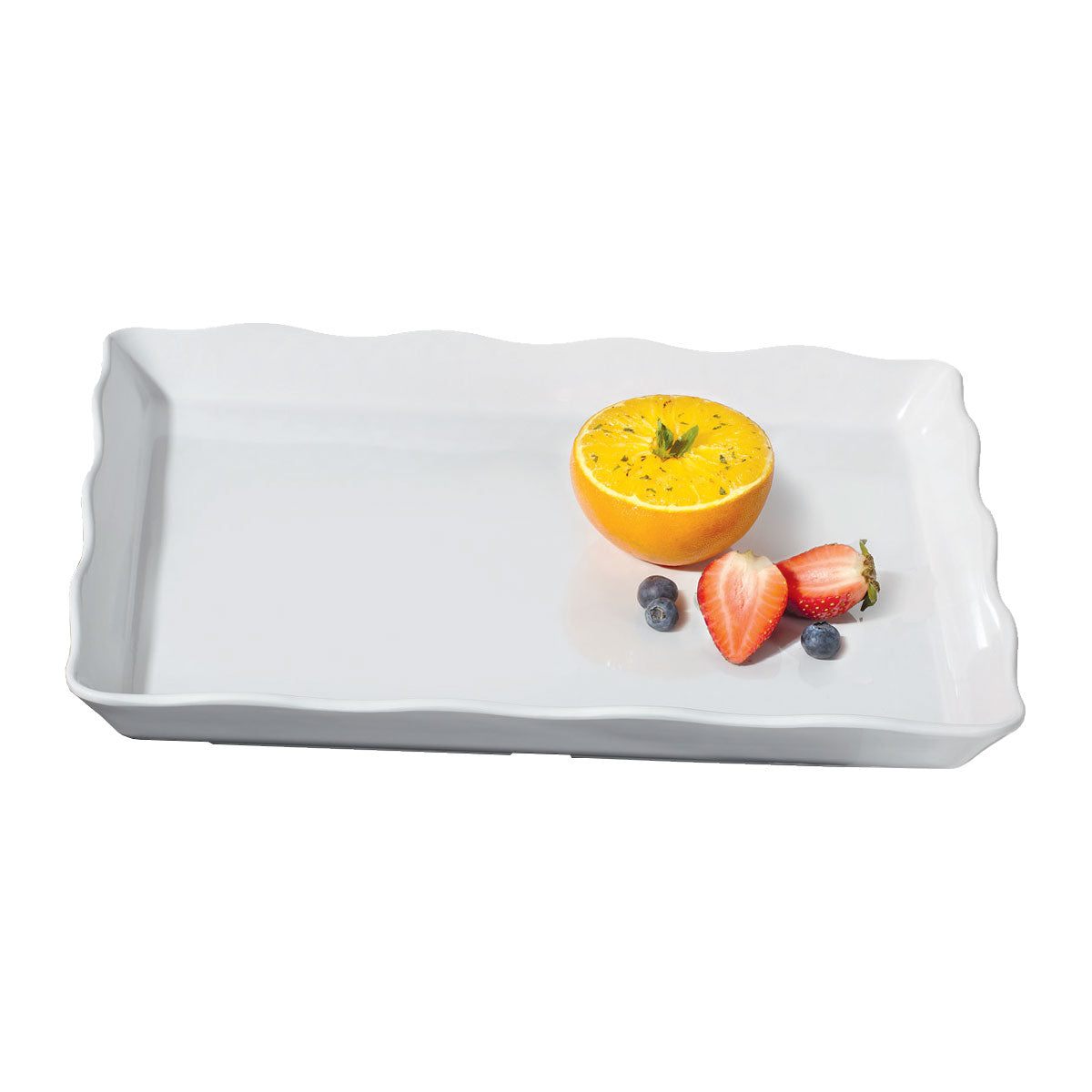 Melamine ML 155 W Bake & Brew Rectangular Serving Tray - White, 14 x 11.5 Inches - Perfect for Coffee Shops, Restaurants, and Home Entertaining