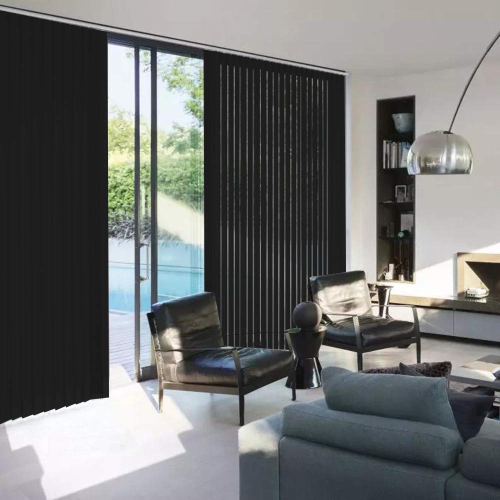 LETAU 100% Blackout Cordless Vertical Window Shades - 3 Inch Slat Fabric, Thermal Insulated, Energy Saving & UV Protection - Perfect for Bedroom, Living Room & Office Decor