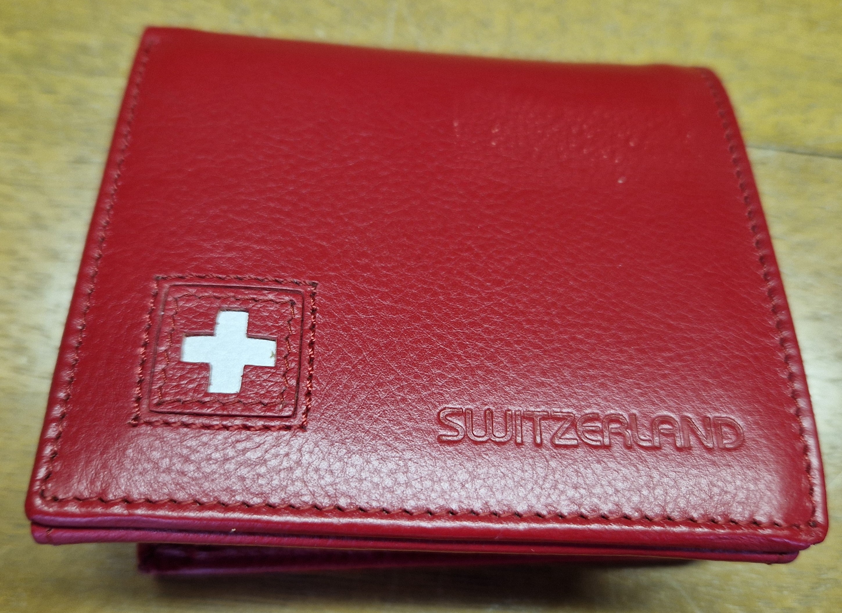 Premium Swiss Leather Wallet for Men - Genuine Red Cowhide RFID Blocking Slim Bifold Wallet - Perfect for Travel, Business & Everyday Use