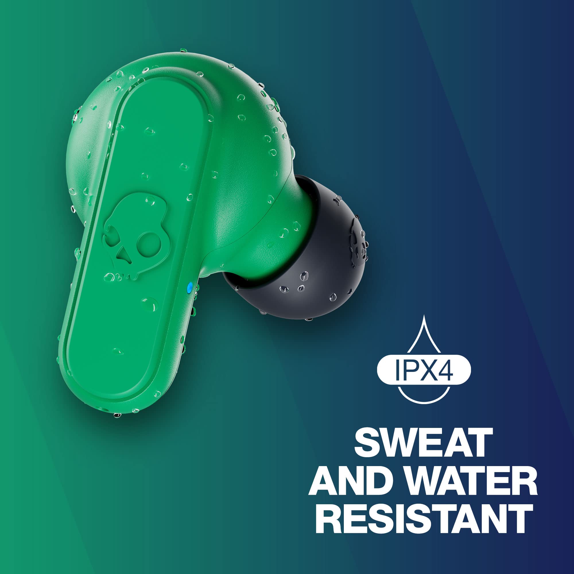 Skullcandy Dime 2 True Wireless Bluetooth Earbuds - Dark Blue/Green (Renewed) | Noise Cancelling, IPX4 Waterproof, 12H Battery for Gym, Running & Travel