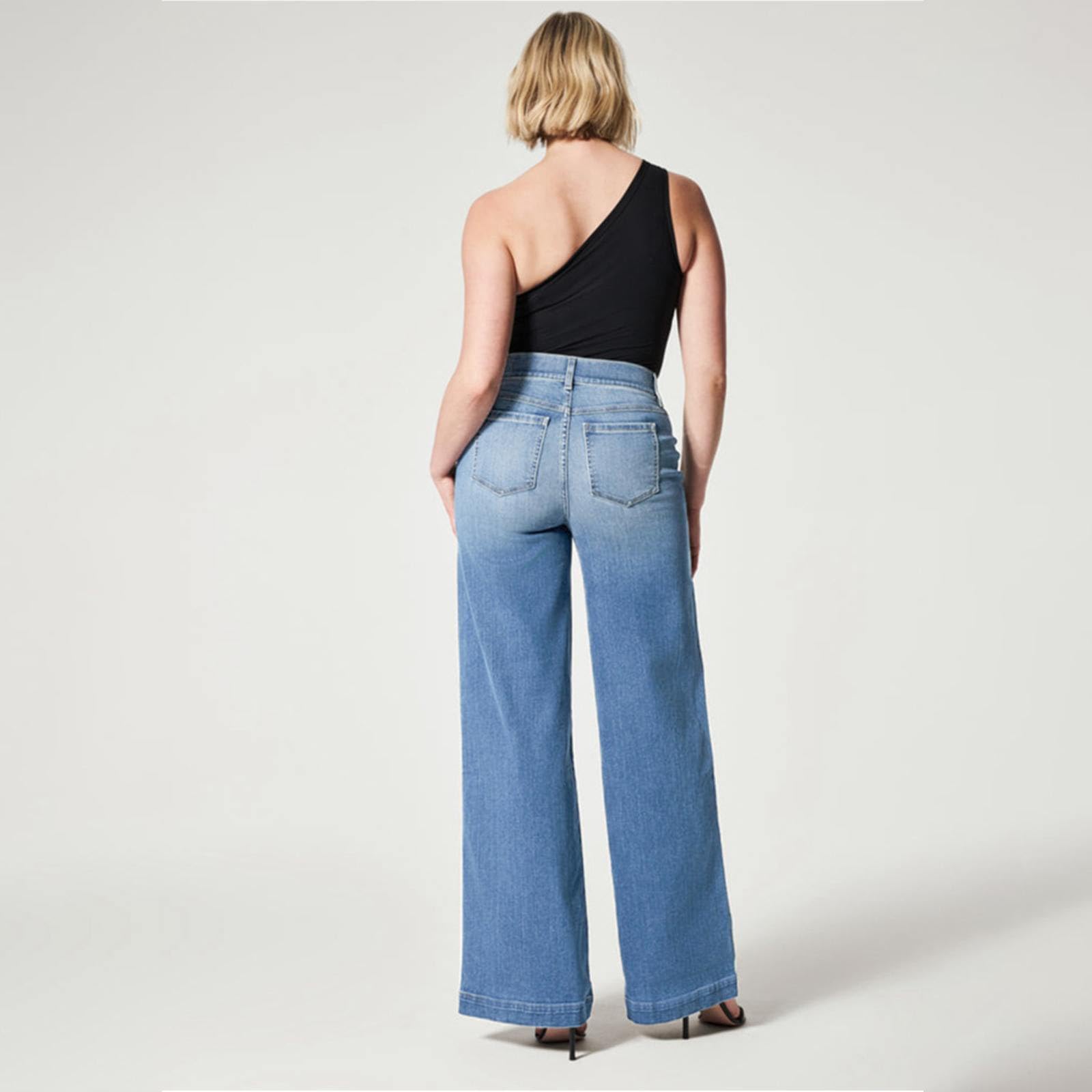 Women's Wide Leg Jeans - Stretchy Elastic Waist for Plus Size | Casual & Work