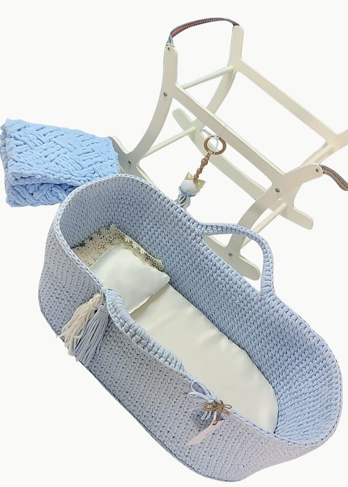 Beautiful Baby Moses Bassinet - Comfortable & Secure Unisex Cradle for Newborns | Perfect for Nursery Decor & Baby Shower Photography (Basket Only) | Ideal for Home, Hospital & Photo Shoots