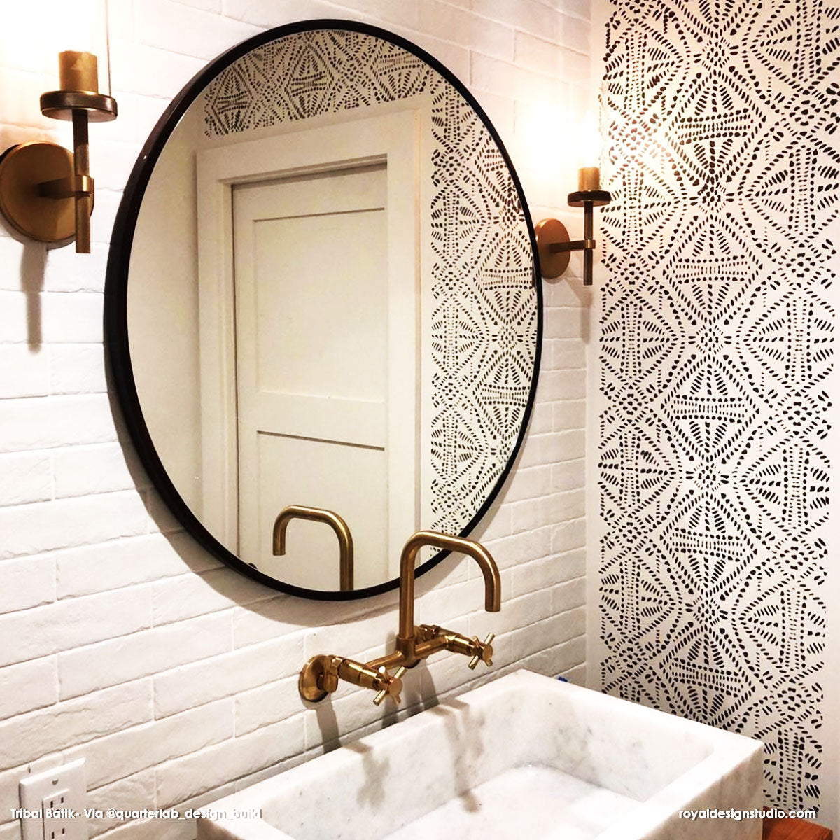 Tribal Batik Allover Wall Stencil - DIY Home Decor Stencil for Wall Painting, Furniture & Crafts | Perfect for Boho, Ethnic & Tropical Room Designs