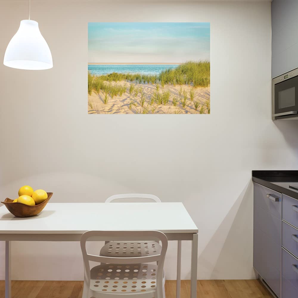 Fine Art Canvas Monomoy View Wall Decor by Artist Brooke T. Ryan - 32x24 Inch Ready to Hang Painting for Living Room, Bedroom, Office & More - Coastal Landscape Artwork for Home & Commercial Spaces