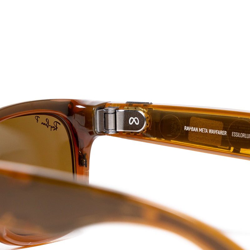 Ray Ban Wayfarer Meta Sunglasses - Shiny Caramel/Polar Brown Lenses - UV Protection, Classic Style for Men & Women - Perfect for Driving, Beach & Outdoor Activities