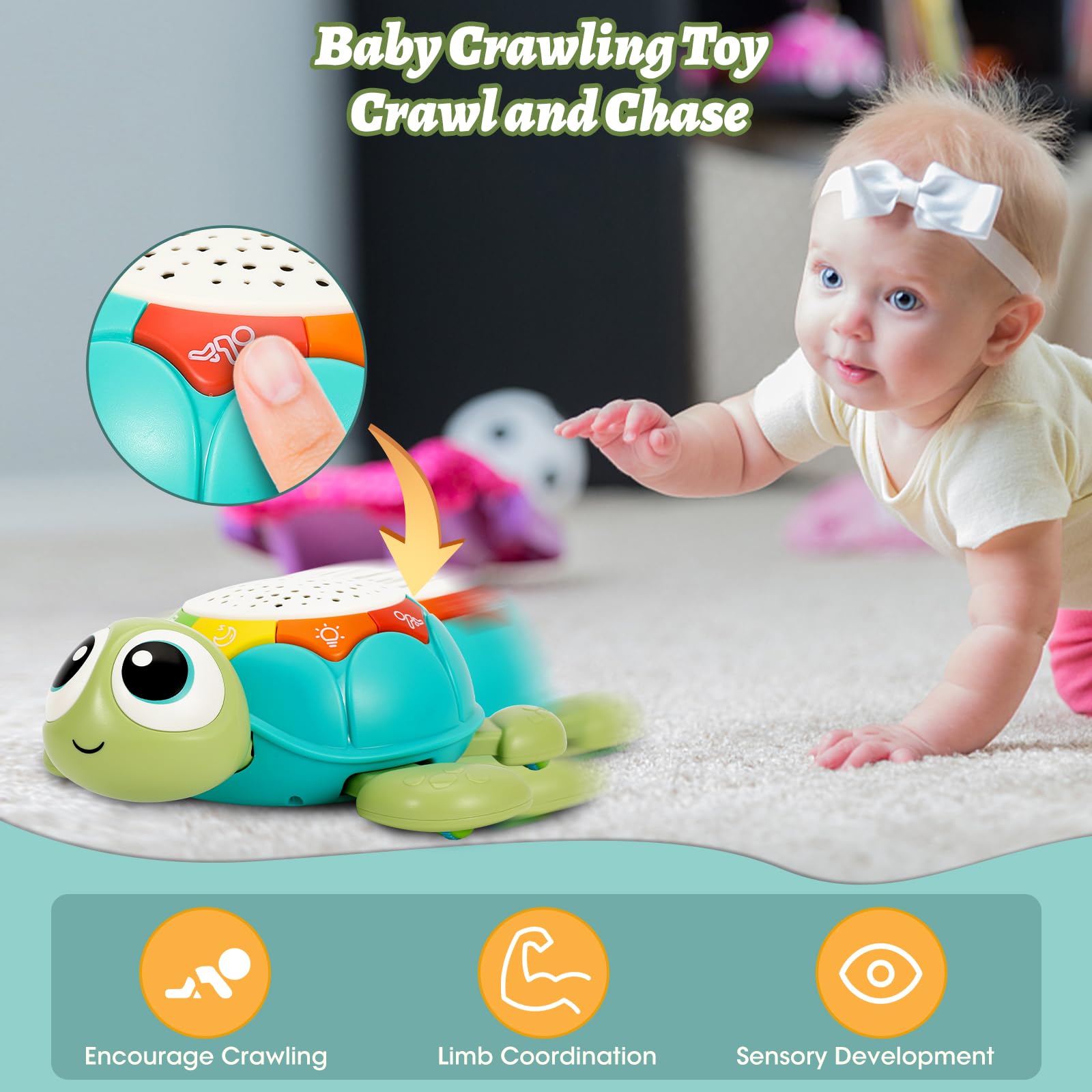 Musical Elephant & Turtle Baby Toys for 3 Year Olds - Educational Learning Toy with Lights & Sounds for Toddlers - Perfect Birthday Gift for Boys & Girls