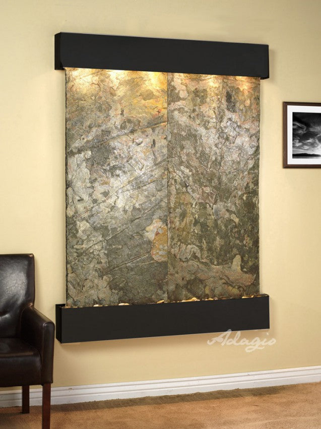 Adagio Majestic River Square Blackened Copper Green Natural Slate MRS1502 - Premium Slate Tiles for Kitchen Backsplash, Bathroom Walls & Fireplace Surrounds
