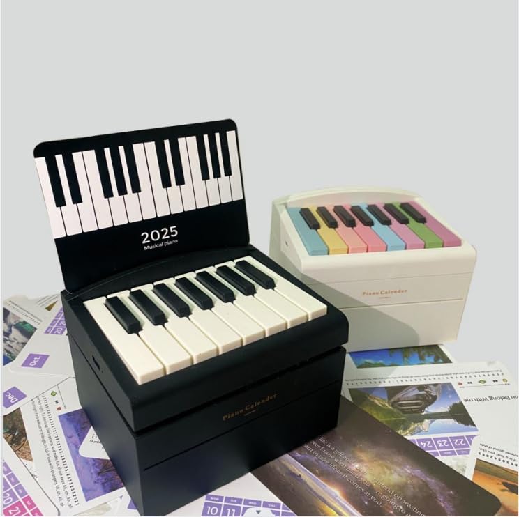 2025 Swift Piano Wall Calendar - Elegant Music Themed Planner for Piano Enthusiasts with 4 Bonus Tattoo Stickers (Black) | Perfect for Home, Office & Music Studio Decor