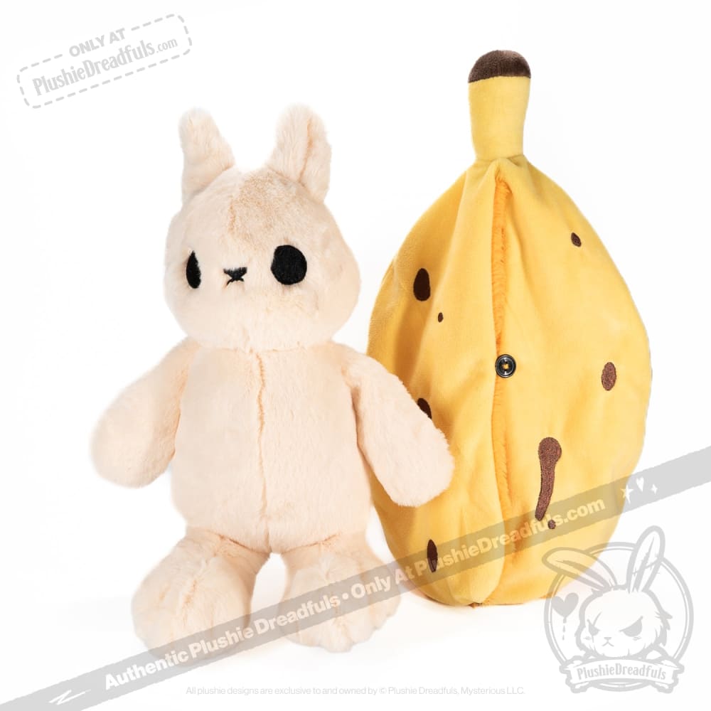 Plushie Dreadfuls Bunana Rabbit Stuffed Animal Toy - Soft Cuddly Bunny Plush for Kids, Collectors & Gift Giving | Perfect for Bedroom Decor, Nursery Comfort & Anxiety Relief