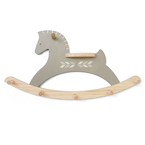 Handmade Wooden Wall Mount Hat & Coat Rack with Decorative Pony Horse Design - Gray Home Decor Hanger for Scarves, Bags & Clothing | Perfect for Entryway, Bedroom & Nursery Organization