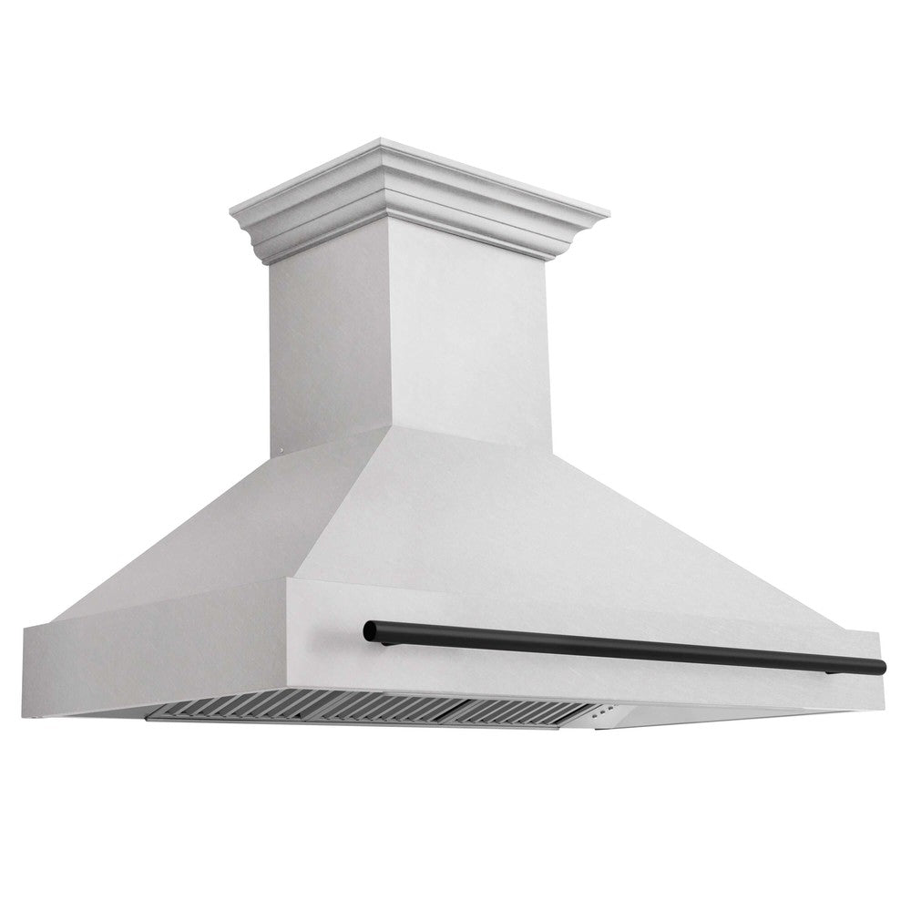 ZLINE Autograph Edition 48 Inch Stainless Steel Wall Mount Range Hood with Accent Handle (8654SNZ 48) - Professional Kitchen Ventilation for Modern Homes