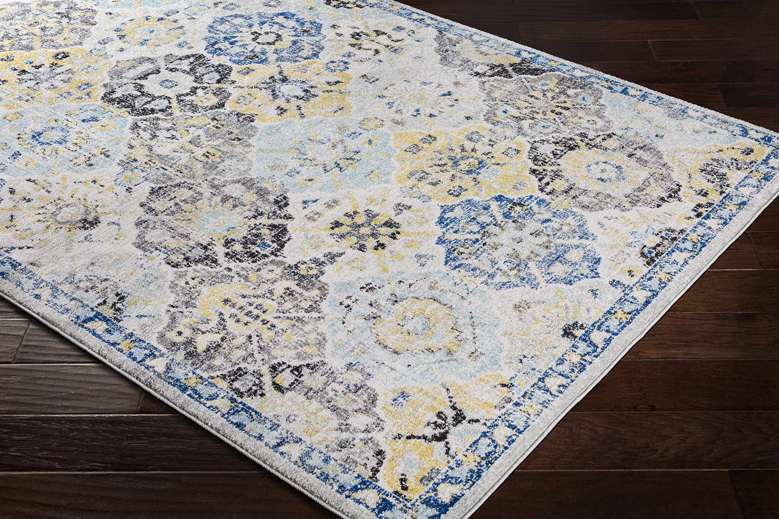 Hauteloom Leggett Traditional Area Rug 2' x 3' - Soft Gray, Black & Beige Living Room & Bedroom Rug - Perfect for Home Decor, Dorm & Office Spaces