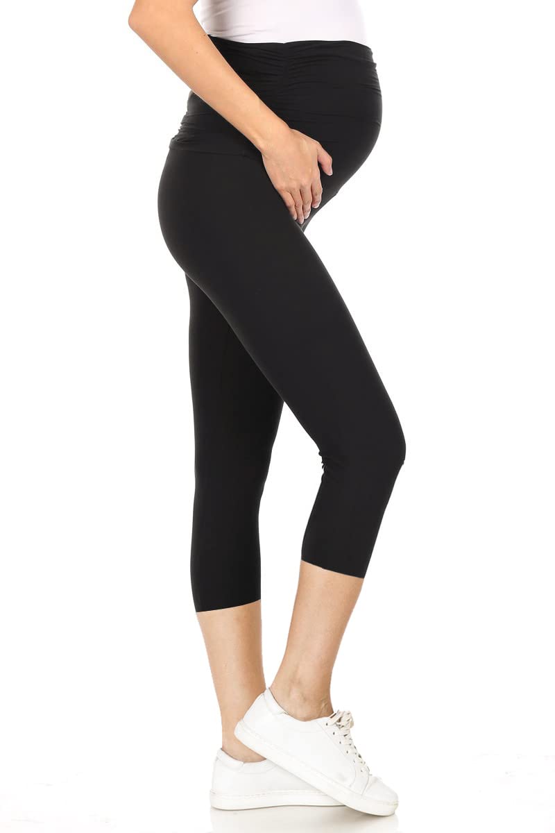 Leggings Depot Women's Maternity Yoga Pants - Over The Belly Pregnancy Leggings, Stretchy Workout Tights for Comfort & Support - Perfect for Prenatal Yoga, Gym, and Everyday Wear