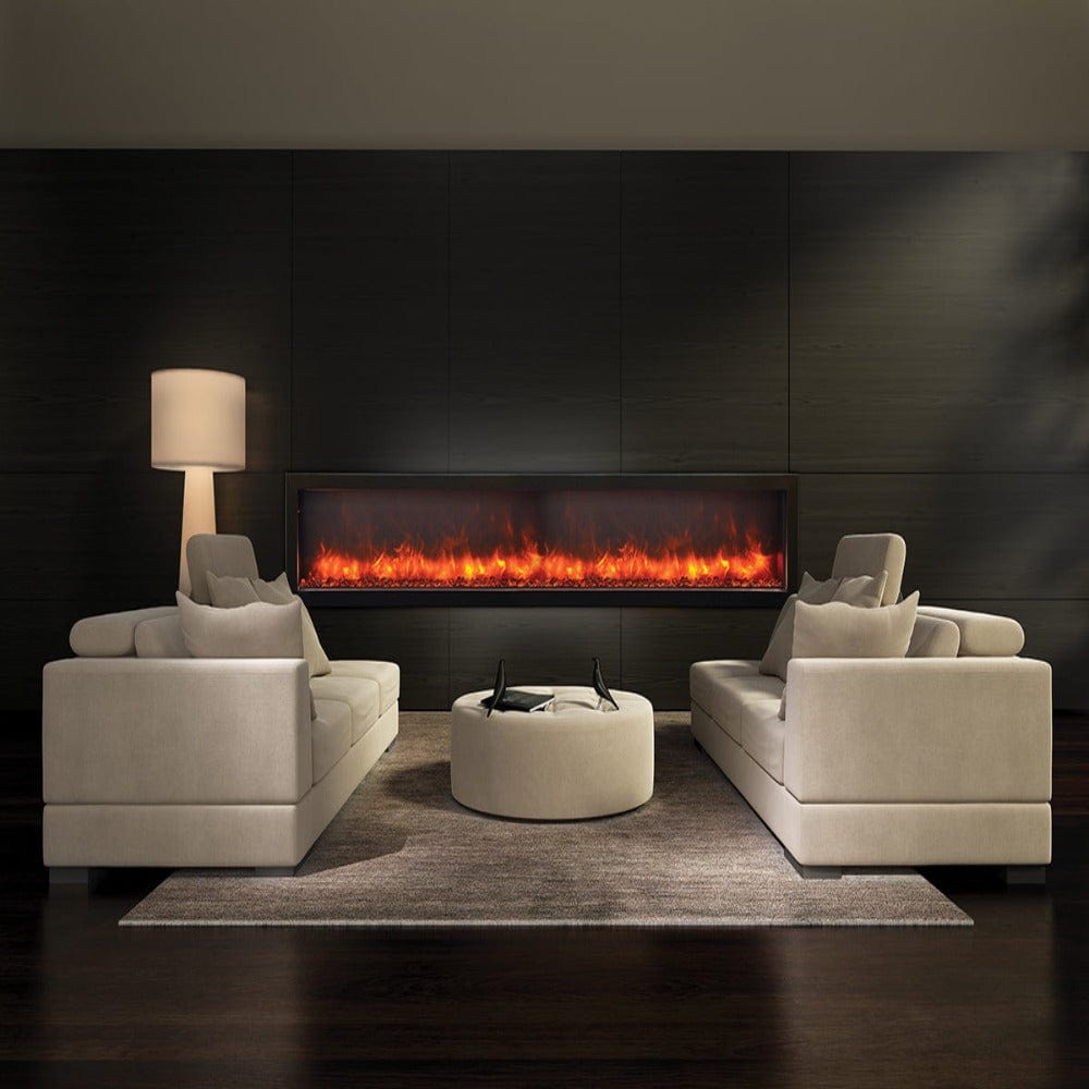 Amantii Panorama SLIM 88 Inch Built-in Indoor/Outdoor Smart Electric Fireplace - Modern Heating Solution for Living Rooms, Patios & Bedrooms (BI 88 SLIM)