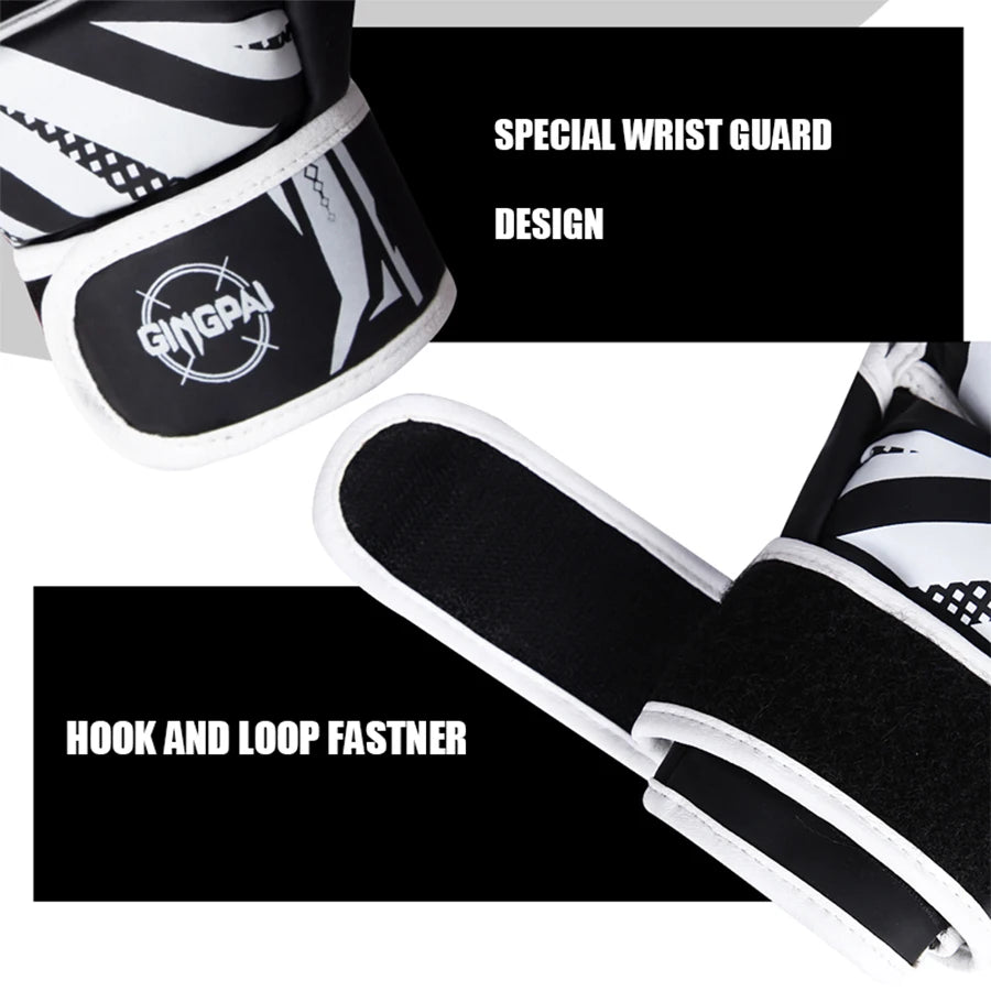 Professional MMA Half Finger Boxing Gloves - Thickened Sanda & Free Fighting Training Gloves for Mixed Martial Arts - Perfect for MMA, Kickboxing, Muay Thai & Combat Sports Training