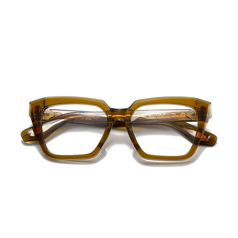 Stylish Aror Unisex Full Rim Square Cat Eye Acetate Eyeglasses Frame 842317 - Trendy Retro Glasses for Men & Women, Perfect for Office, Reading, and Fashion Accessories