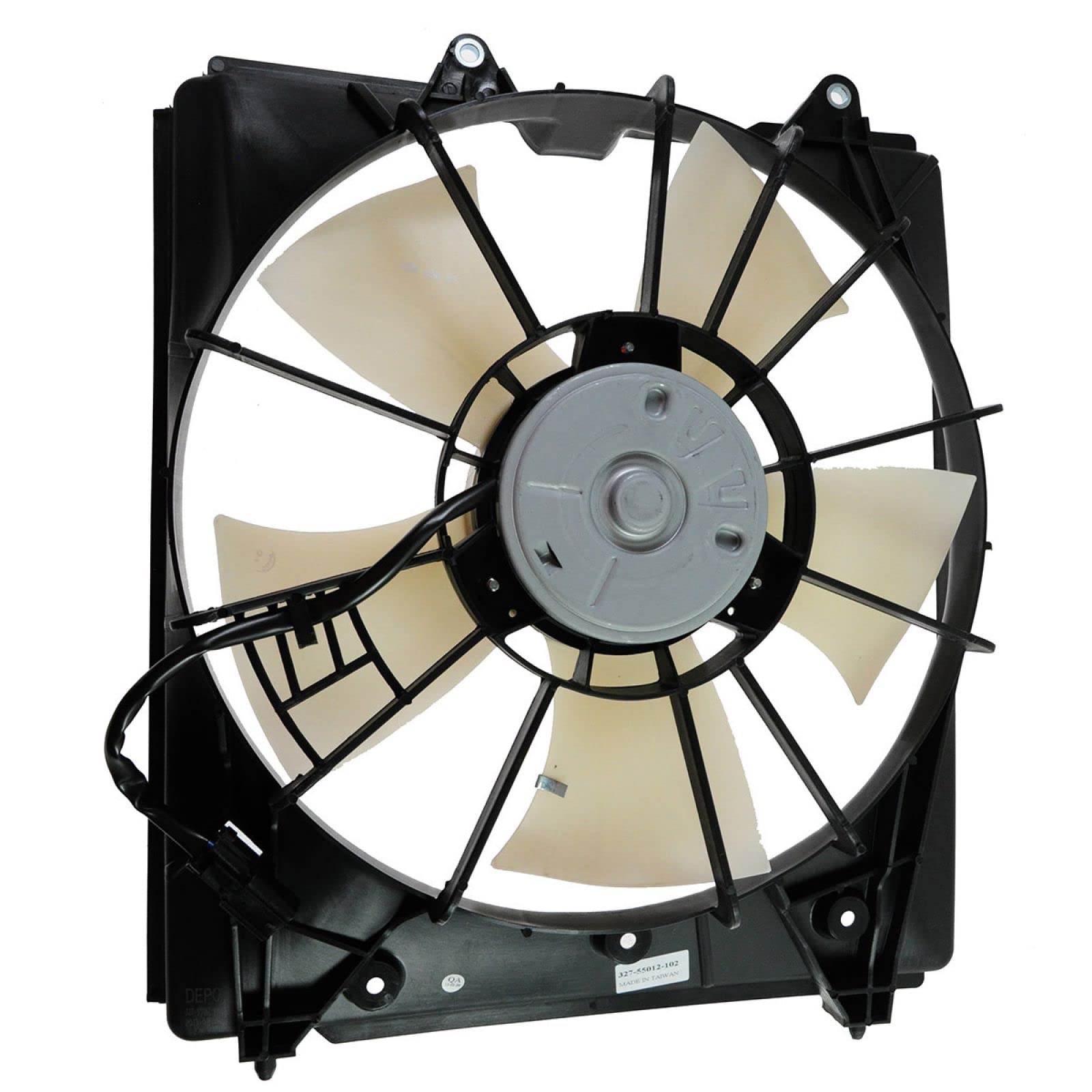 TRQ Left Radiator Cooling Fan Assembly - Compatible with 2009-2014 Acura TL (AC3115114) | Drivers Side Replacement Part | Perfect for Overheating Prevention & AC Performance