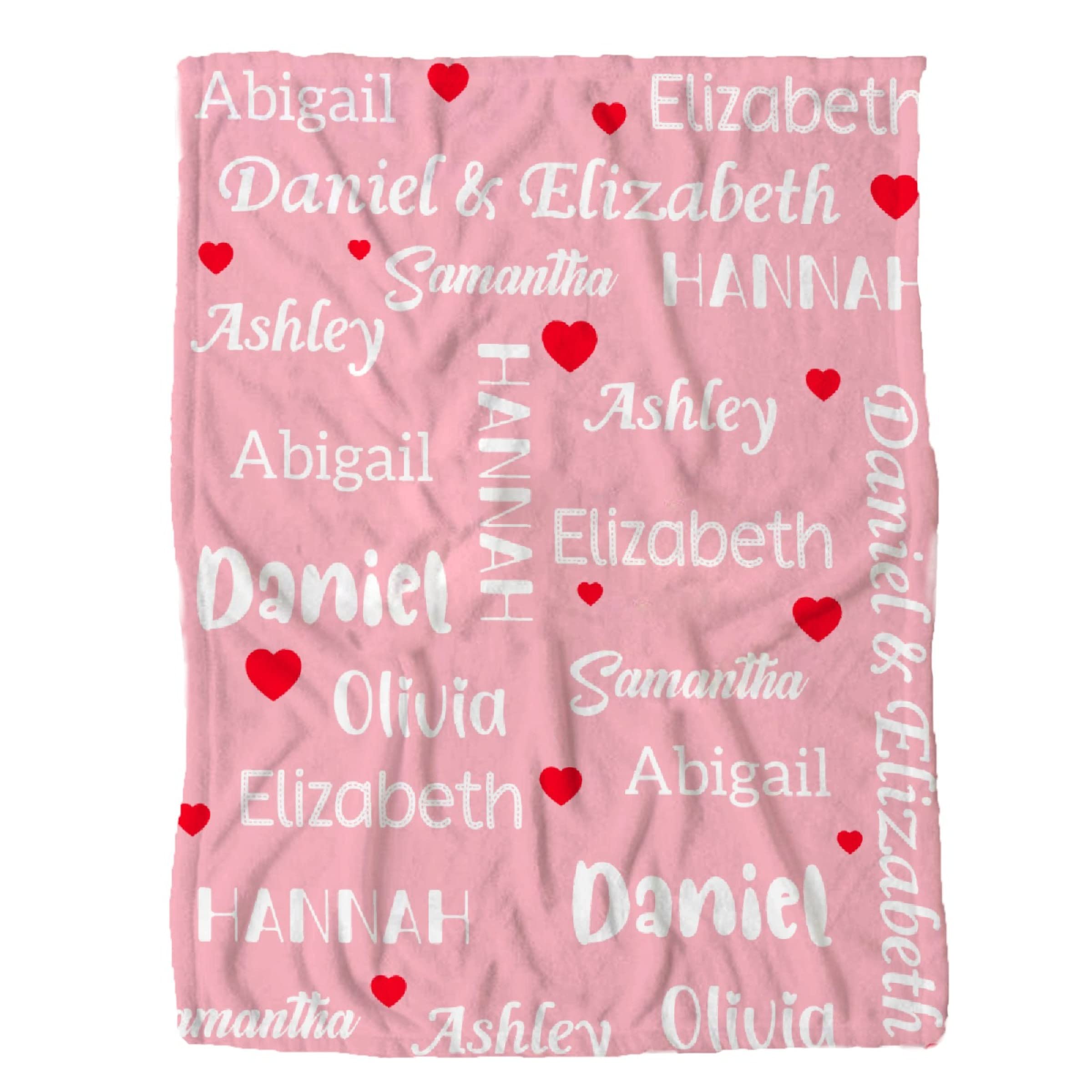 Custom Personalized Family Couples Name Blanket - Soft & Cozy Baby & Kids Blanket Gift for Birthdays, Anniversaries & Special Occasions | Perfect for Cuddling, Nursery Decor & Thoughtful Gifts