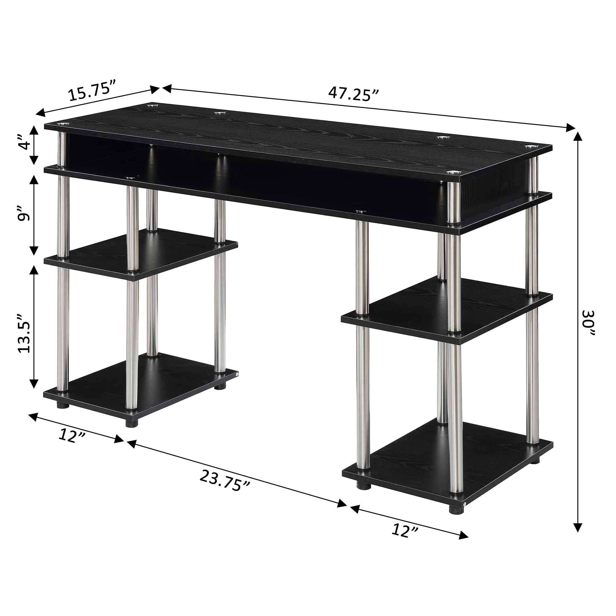 Convenience Concepts Designs2Go No Tools Student Desk 47.25