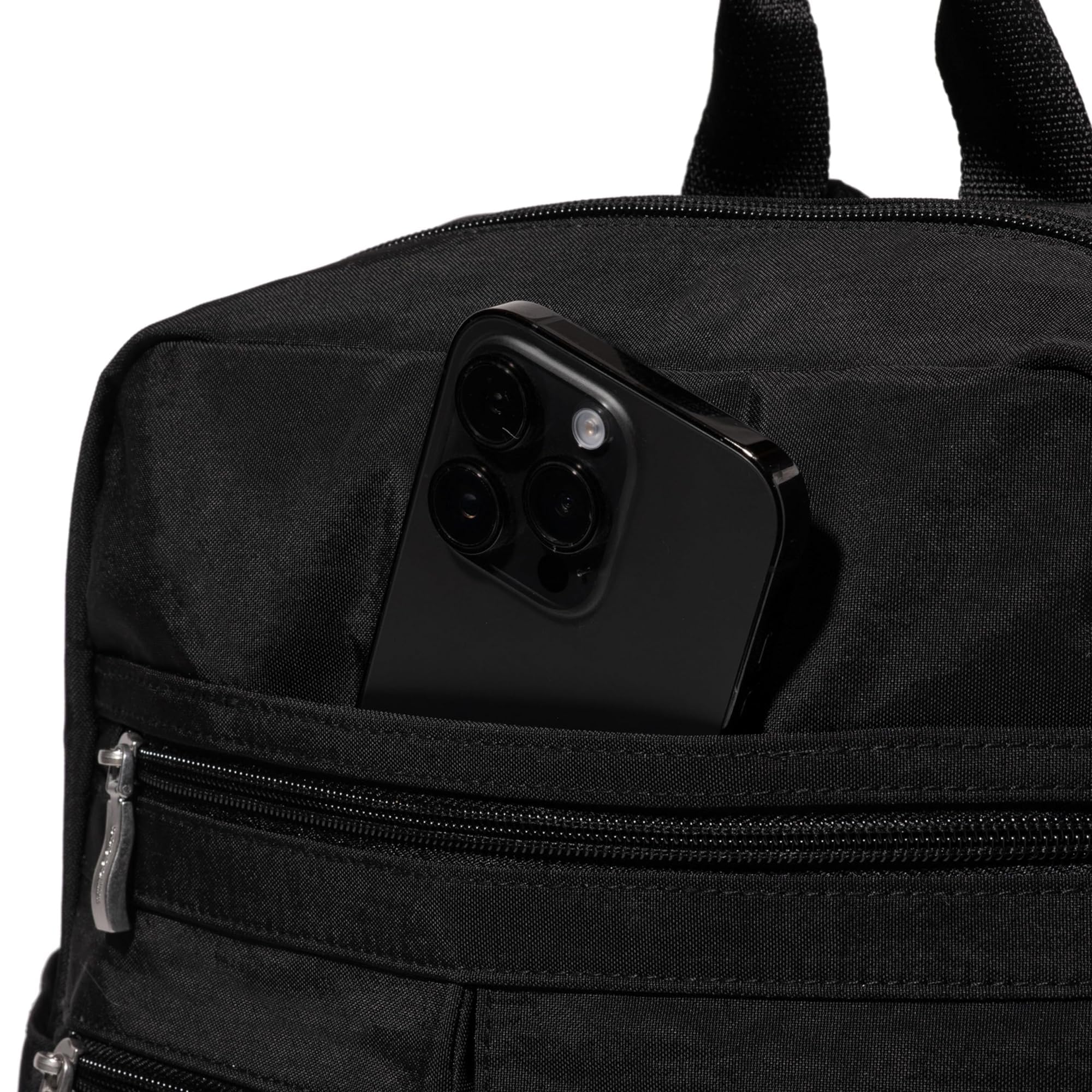 Baggallini Modern Excursion Backpack for Women & Men - Lightweight Travel Backpack with Multiple Pockets, Water-Resistant Black Daypack for Work, School, Hiking & Commuting