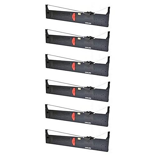 Compatible Replacement Black Printer Ribbons for Epson LQ-2080 LQ-2170 LQ-2190 (6-Pack) - S015086-US - Perfect for Office, Shipping & Receiving, and Point of Sale Systems