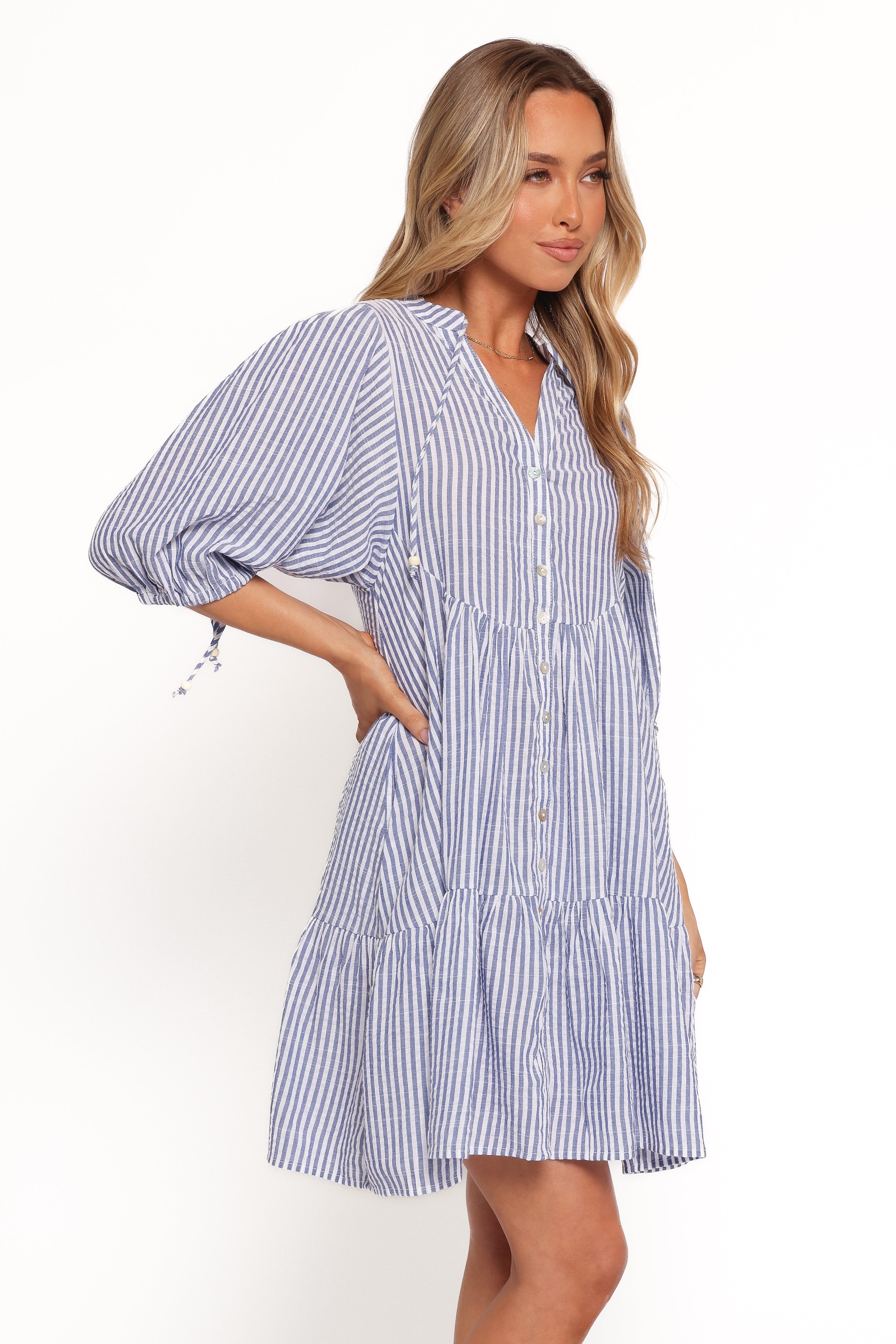 Arden Mini Dress - Blue Stripe Summer Casual Dress for Women | Perfect for Beach, Party & Date Night Outfits