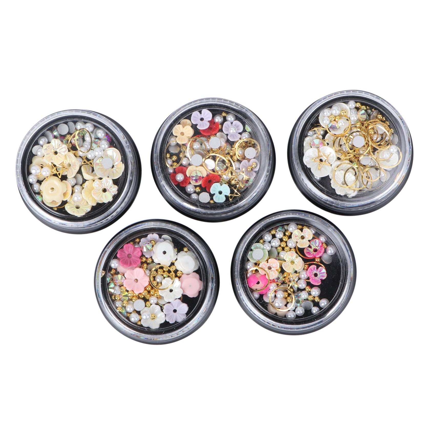 Mikinona 1 Set Pearl Rhinestones Nail Art Kit - Trendy DIY Manicure Decorations with Pearl Trim & Gem Nail Jewels for Professional Salon or Home Nail Design (Perfect for Parties, Weddings & Special Occasions)