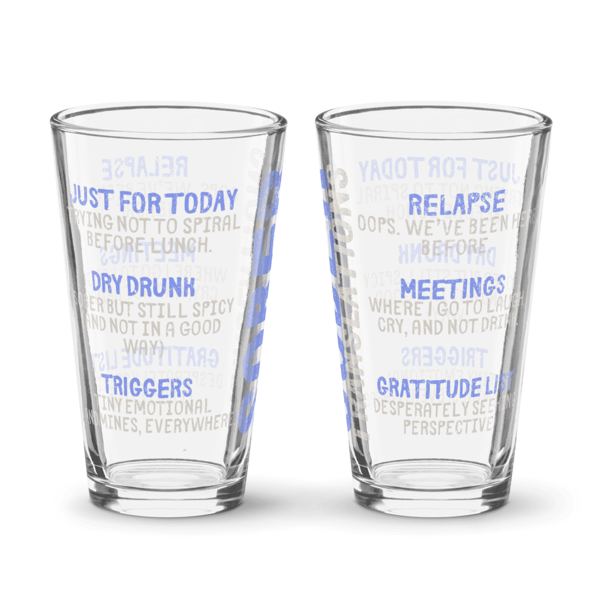Sober Translations Vol. 2 - 12oz Recovery Pint Glass for Alcohol-Free Celebrations & AA Meetings - Ideal for Sober Living, Gift Giving & Support Group Gatherings