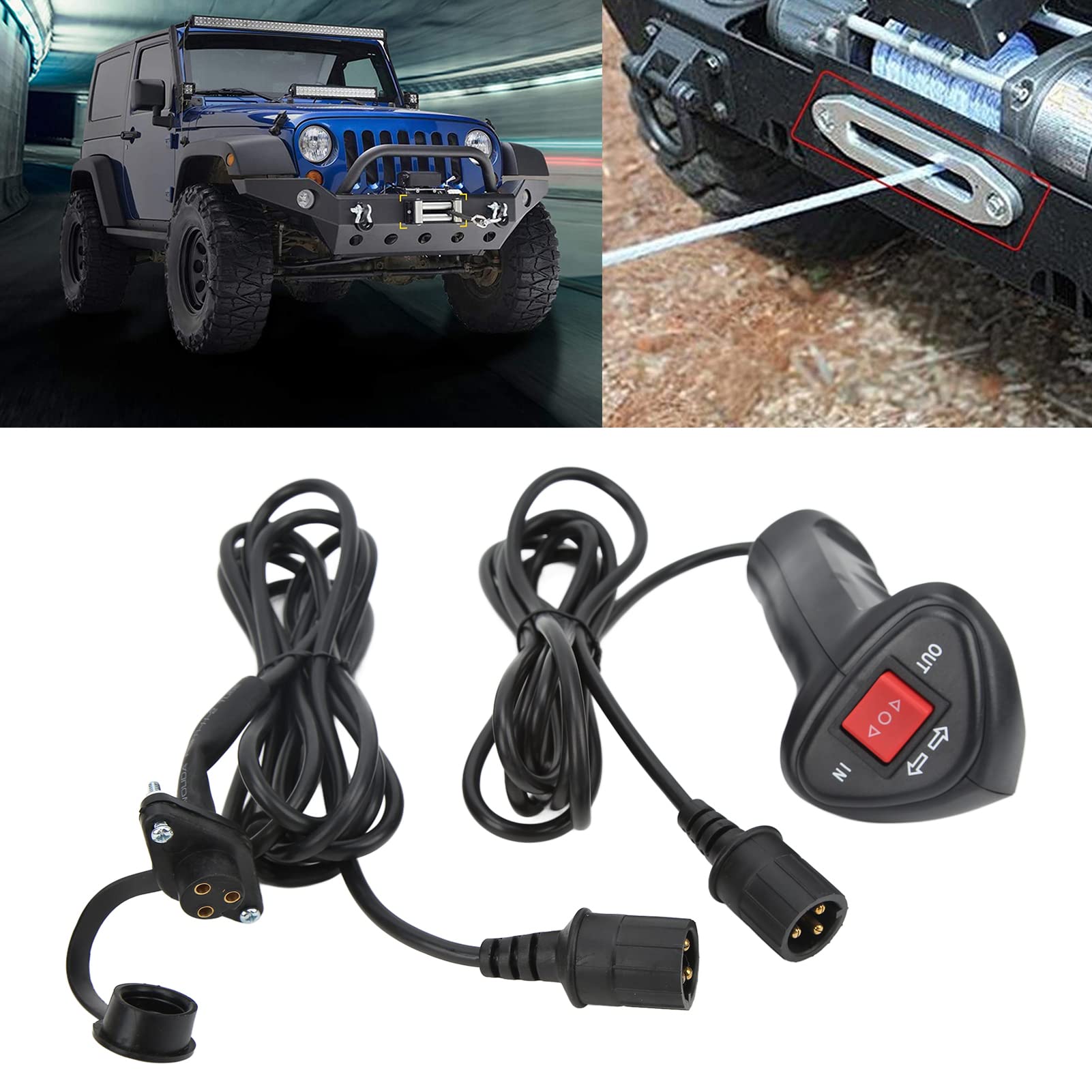 Aramox Universal Winch Remote Controller for Offroad Vehicles - Handheld Electric Control Switch for 4x4 & Towing
