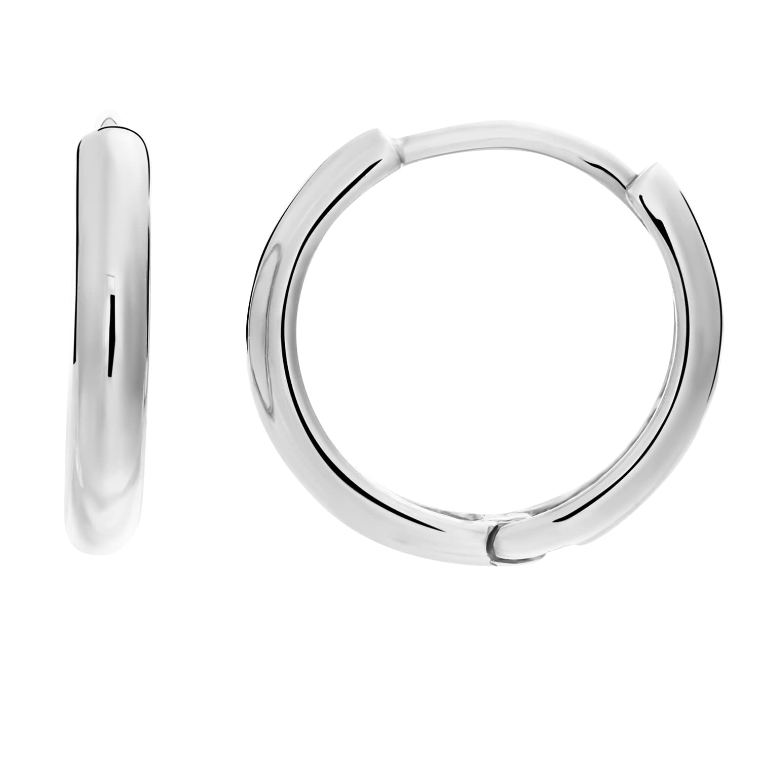 Sterling Silver Shiny Polished Huggie Hoop Earrings for Women - Hypoallergenic Small Hoops - Perfect for Everyday Wear, Work & Special Occasions