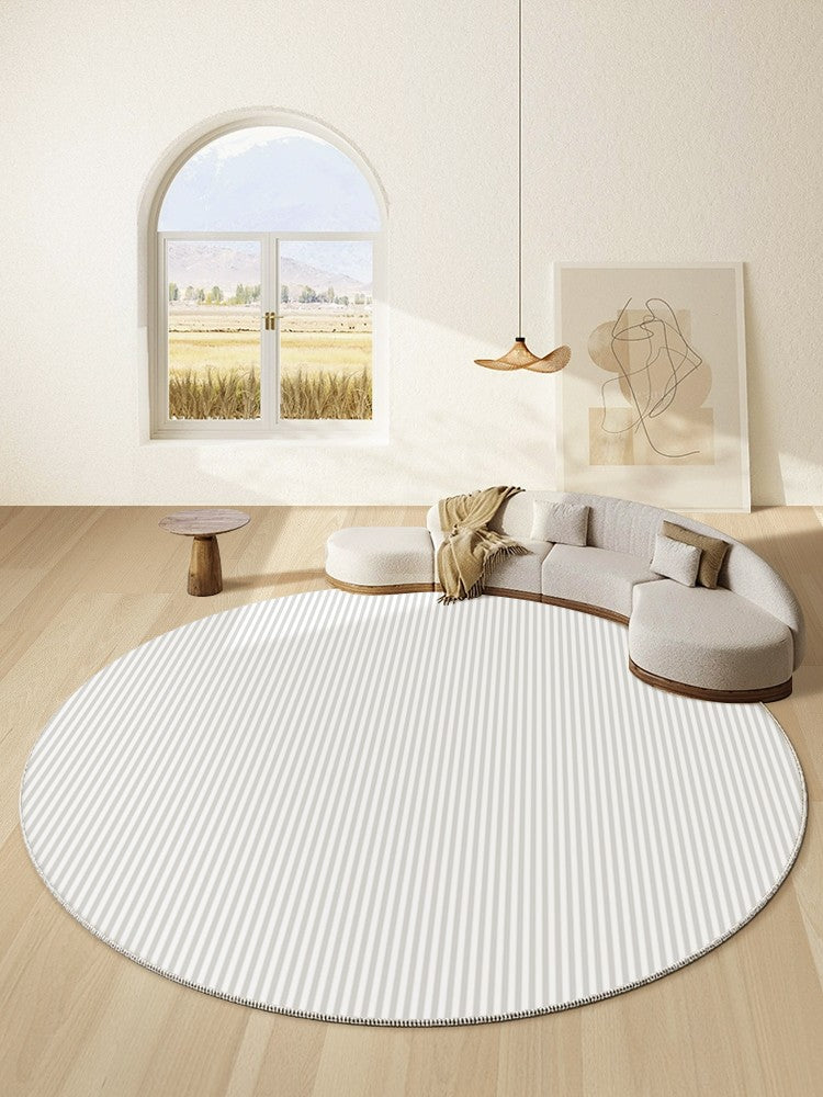 Contemporary Abstract Modern Area Rug - Geometric Round Rug for Living Room, Bedroom & Dining Room - Non-Slip Circular Rug Perfect Under Coffee Table, Chairs or Bed - Home Decor Accent Piece