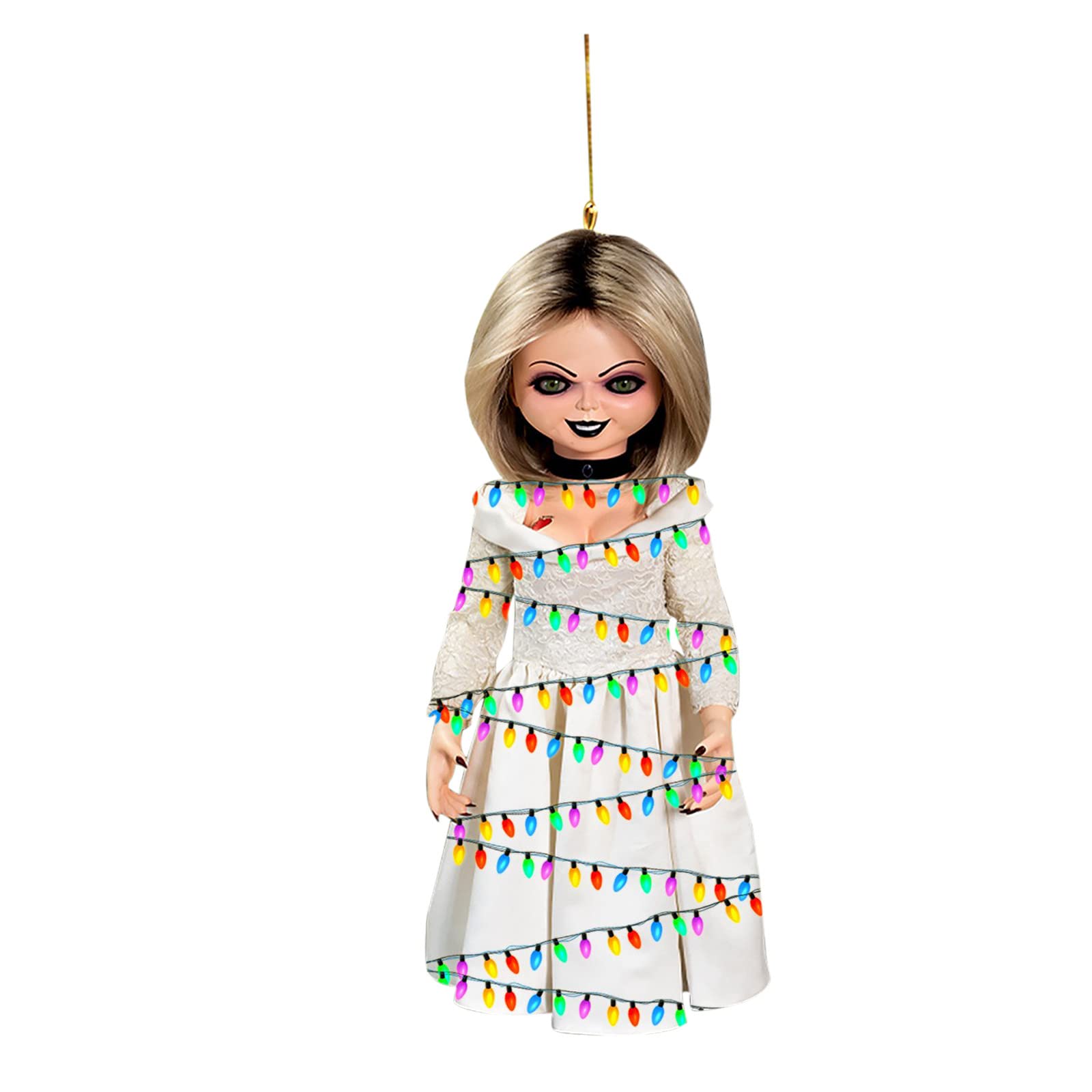 UPhost8 Horror Characters LED Christmas Ornaments - Halloween Decor, Valentine's Day Tree Decorations, Party Favors (Black, One Size) - Perfect for Spooky Home Decor, Themed Parties & Gift Giving