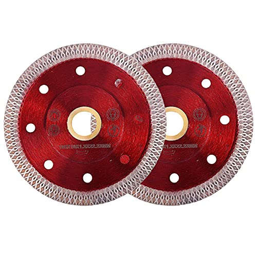 GoYonder 2 Pack 4 Inch (105mm) Ultra Thin Diamond Ceramic Saw Blade - Premium Porcelain Tile Cutting Disc for Wet/Dry Cutting - Perfect for Bathroom Renovation, Kitchen Backsplash & Floor Tile Installation