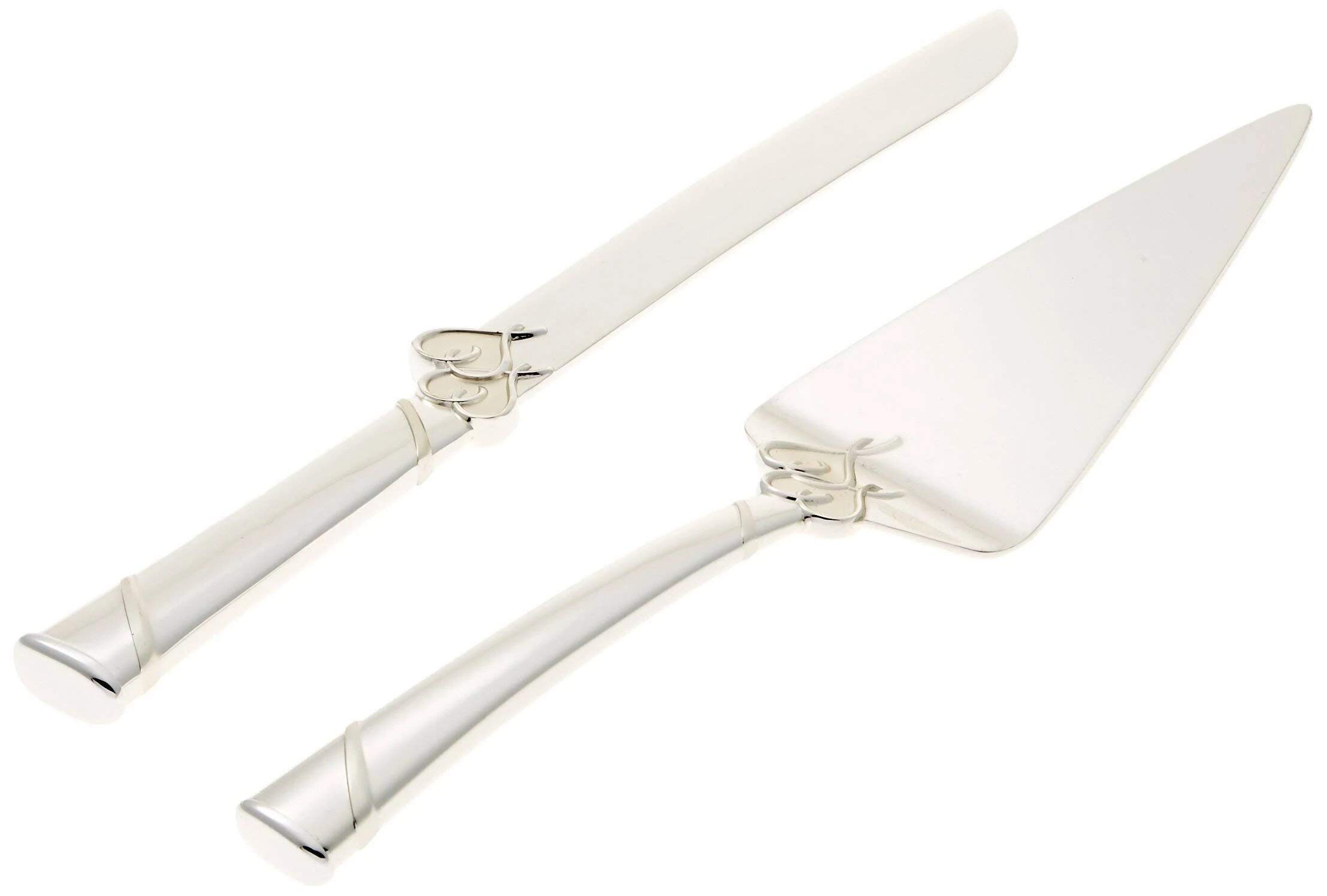 Lenox True Love Silver Personalized Wedding Cake Cutting Set - Engraved Cake Knife & Server for Weddings, Anniversaries & Special Occasions | Elegant Gift for Bride & Groom