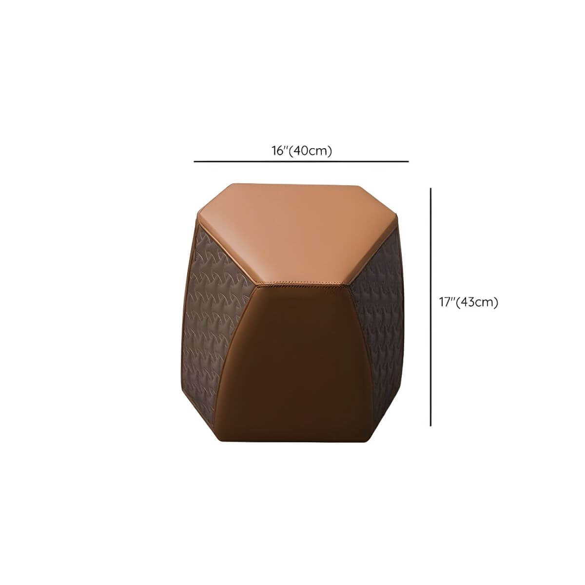Industrial Style Small Round Wood Pouf Ottoman - Modern Home Decor Accent for Living Room, Bedroom & Lounge Areas - Perfect Footrest or Extra Seating