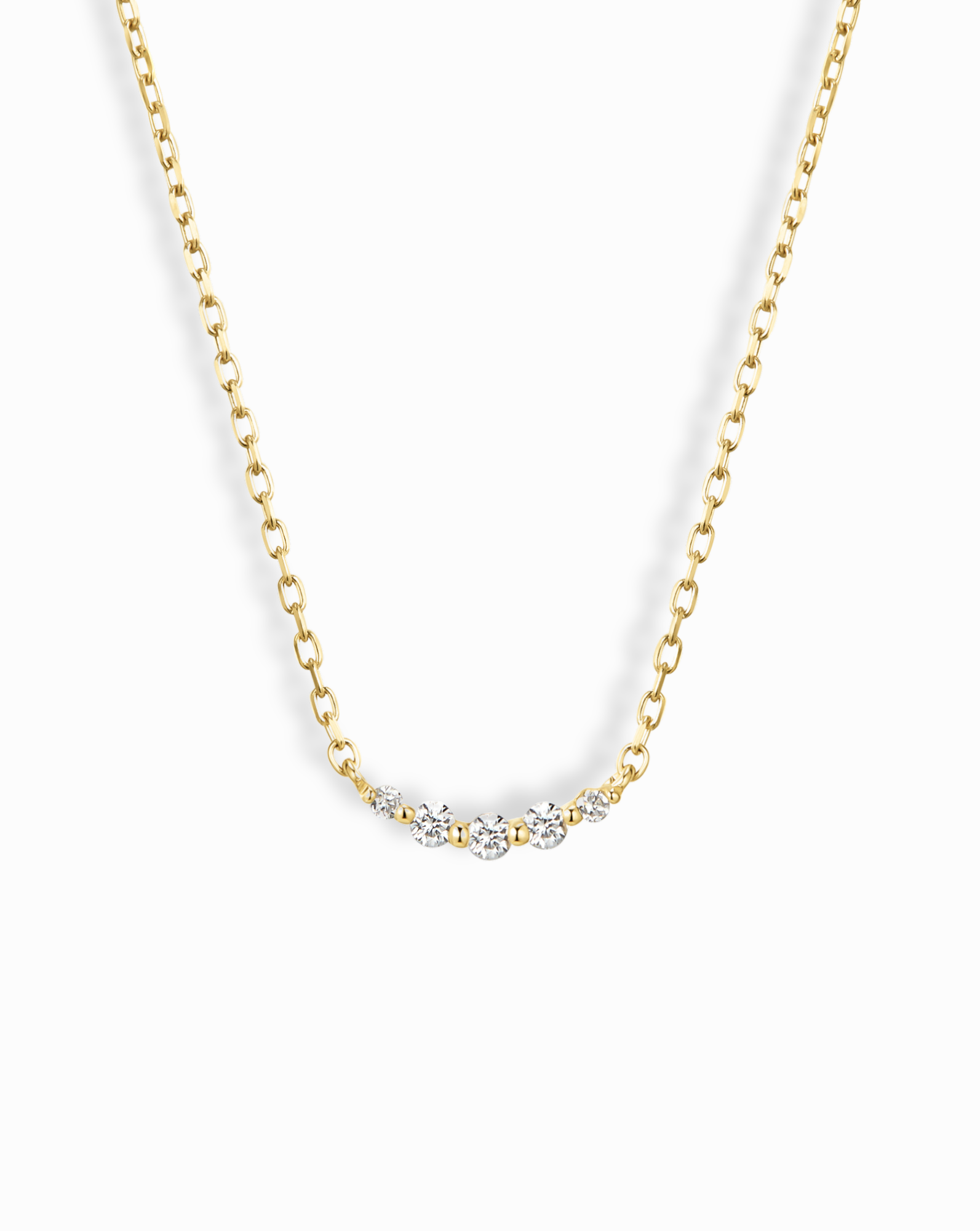 14K Gold Sasha Diamond Curve Pendant Necklace for Women - Elegant Layering Jewelry for Weddings, Parties & Everyday Wear