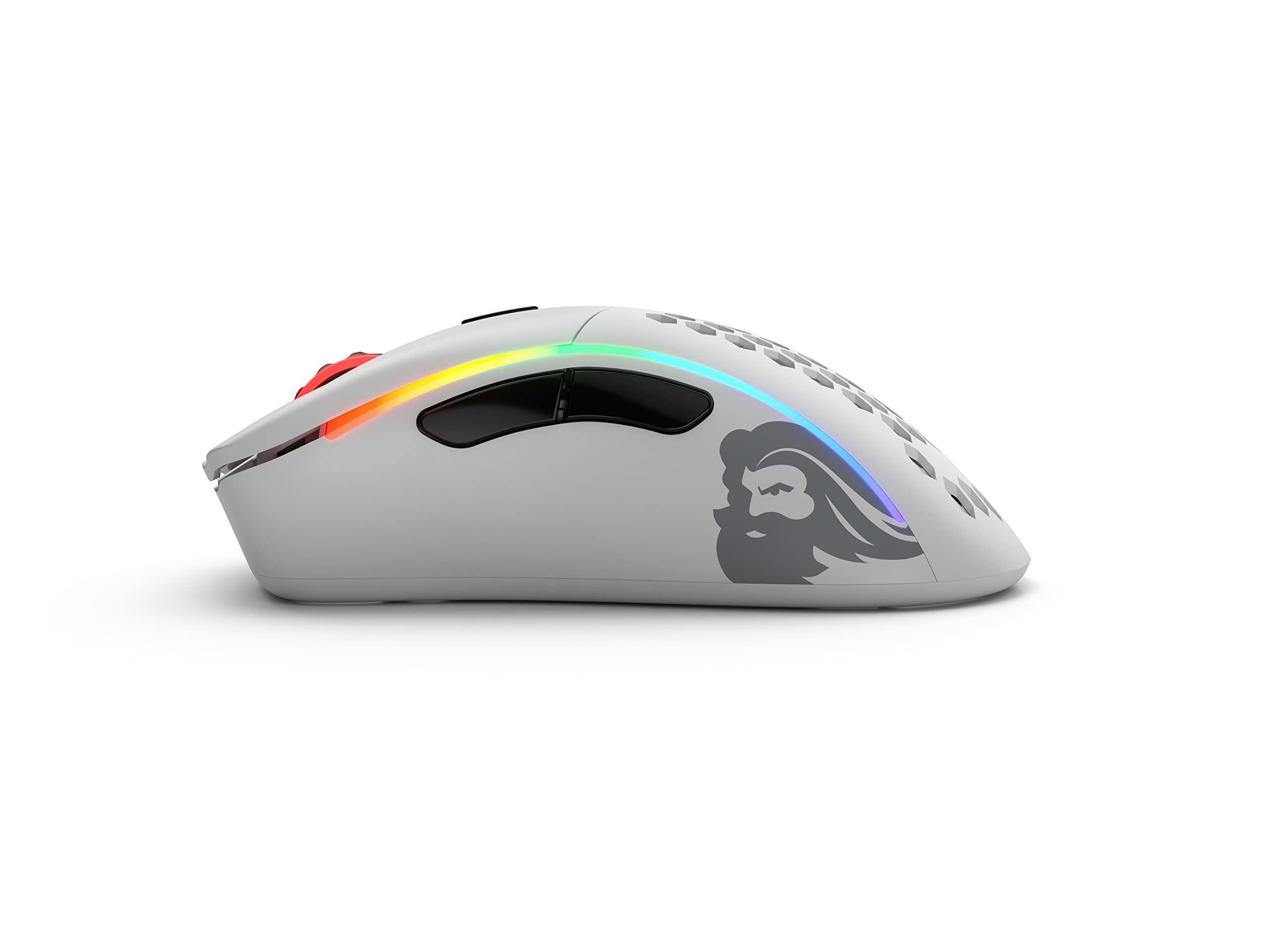 Glorious Model D Wireless Gaming Mouse - 69g Ultra Lightweight, Ergonomic RGB Gaming Mouse with Matte White Finish (Renewed) - Perfect for FPS, MOBA & Esports Gaming