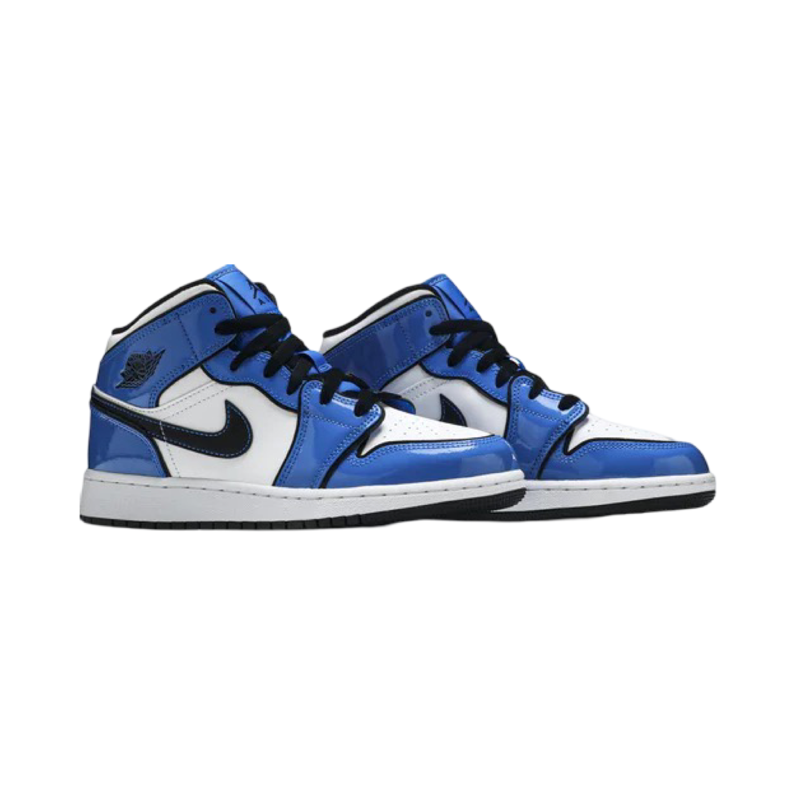 Air Jordan 1 Mid GS Sneakers - Signal Blue, White & Black Basketball Shoes for Girls - Perfect for School, Sports & Casual Wear